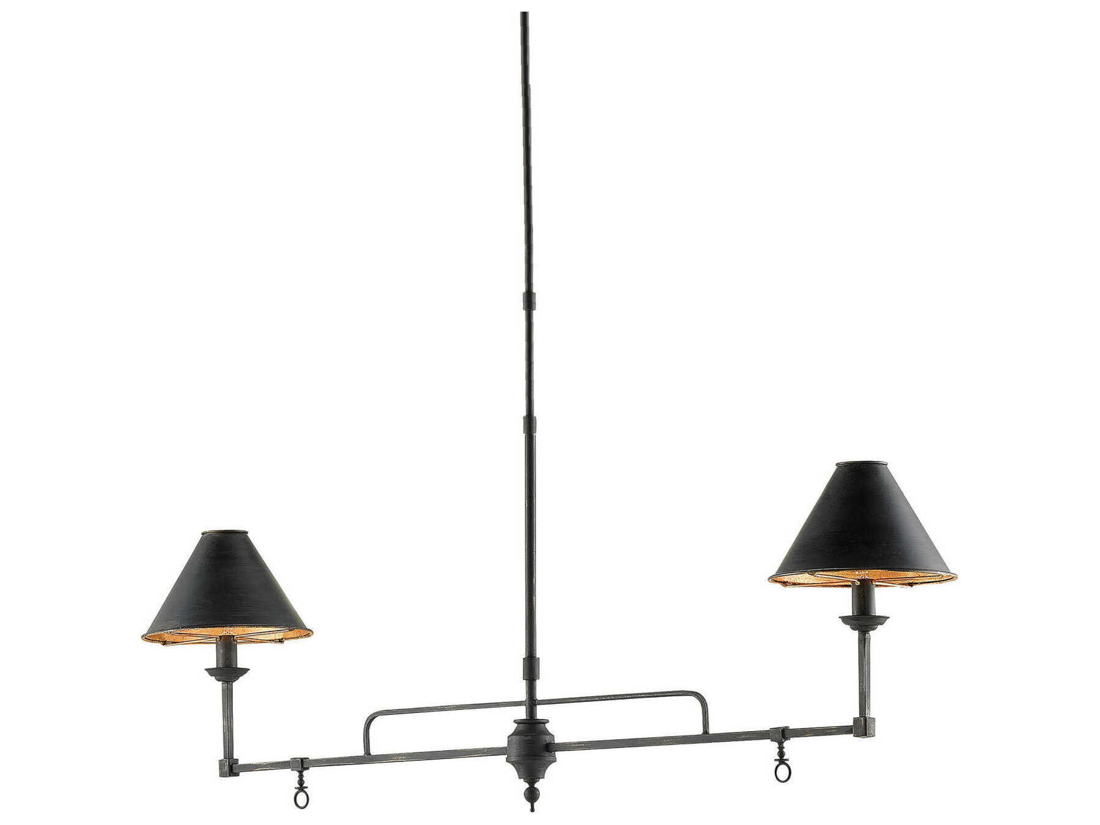 Currey & Company Prosperity 2-Light Black Island Pendant