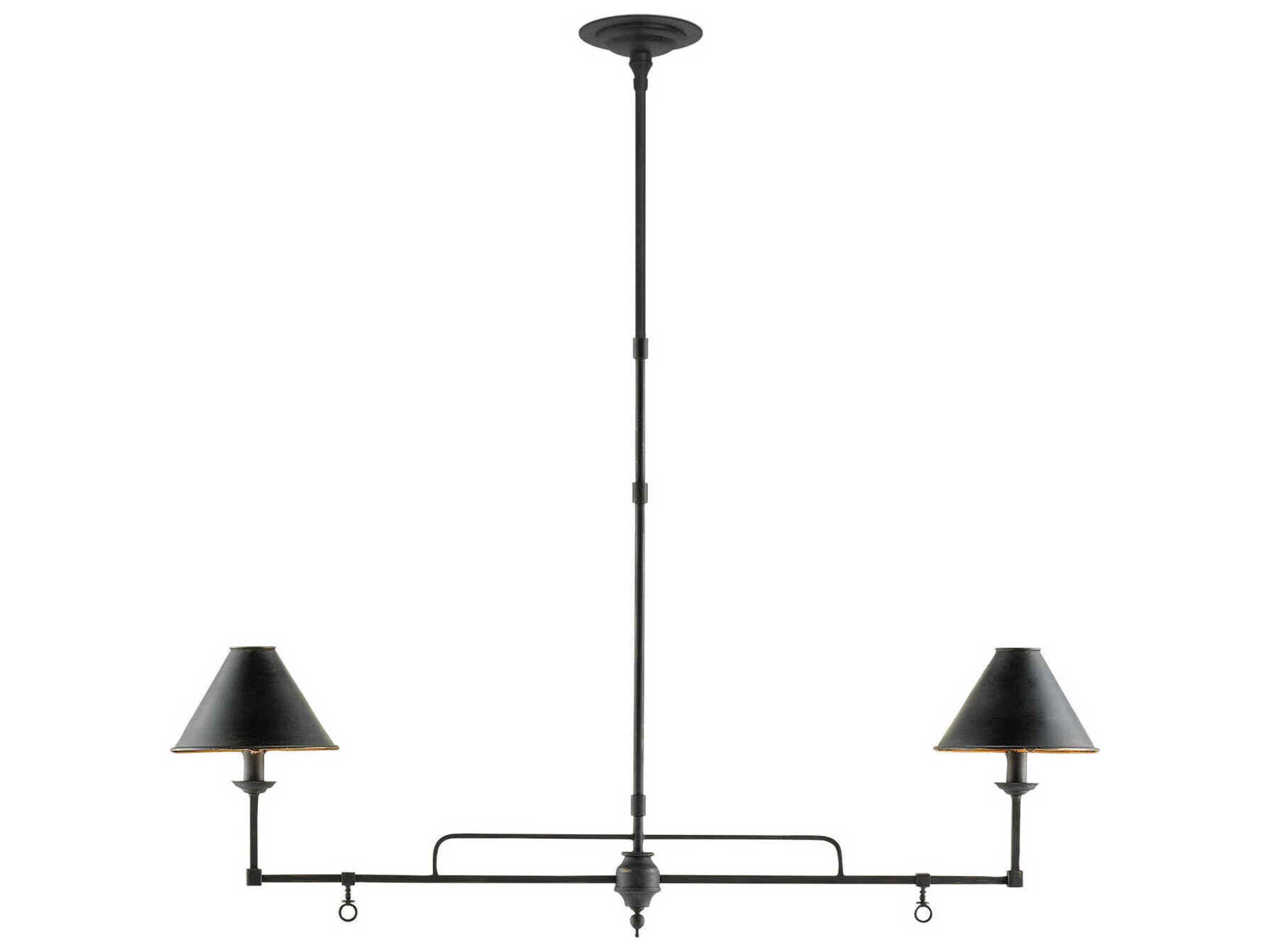 Currey & Company Prosperity 2-Light Black Island Pendant