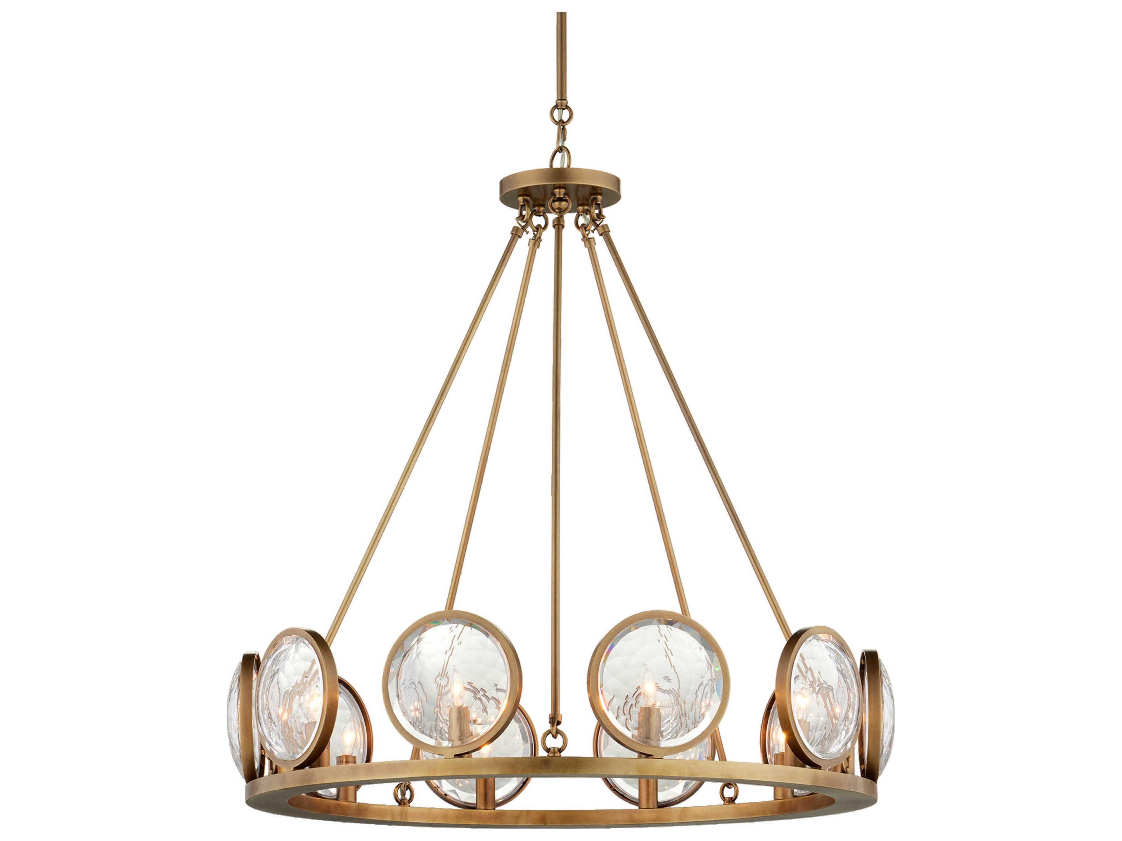 Marjiescope 10-Light Antique Brass Candelabra Round Chandelier