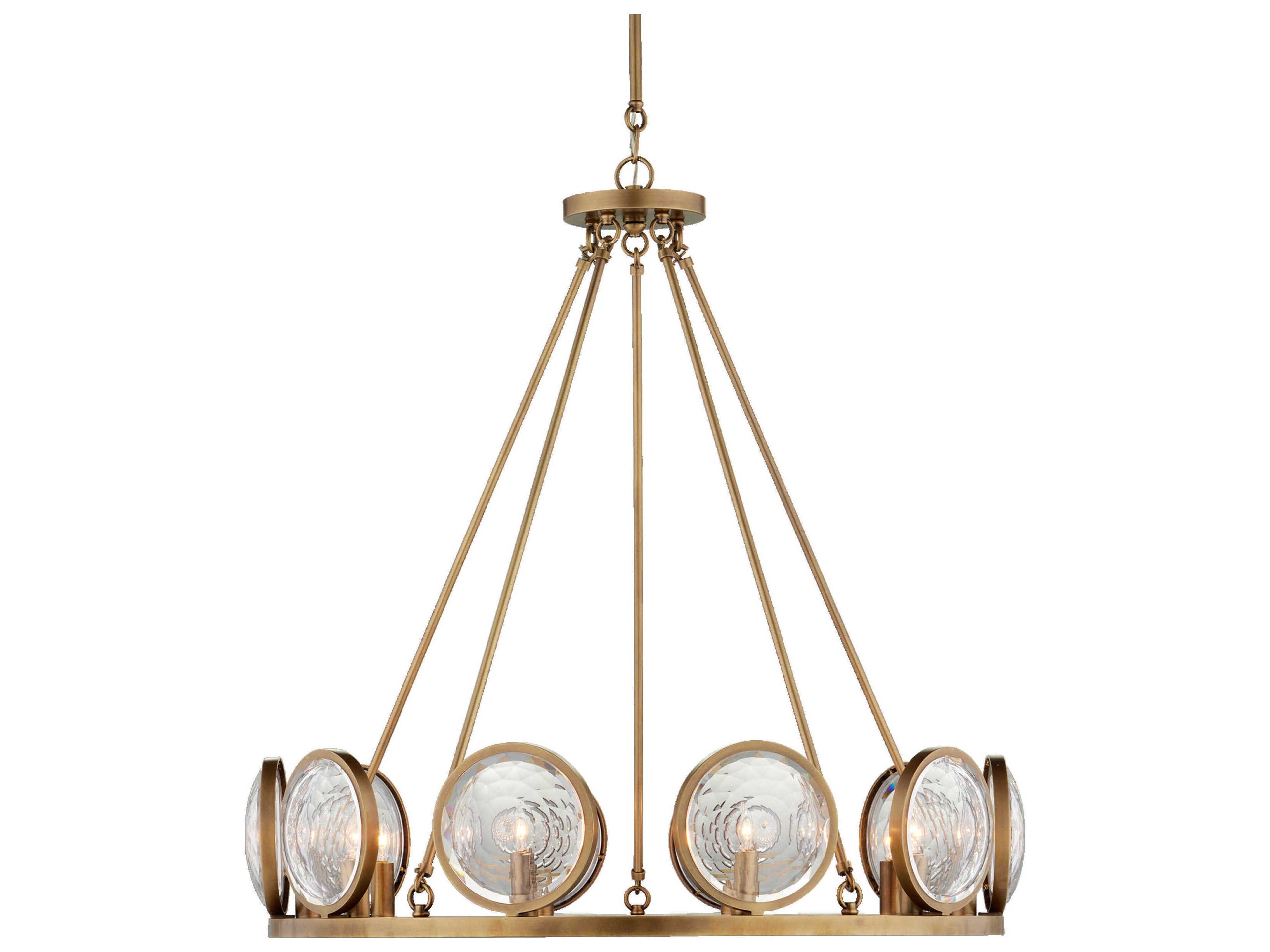 Currey & Company Marjiescope 10-Light Antique Brass Candelabra Round Chandelier