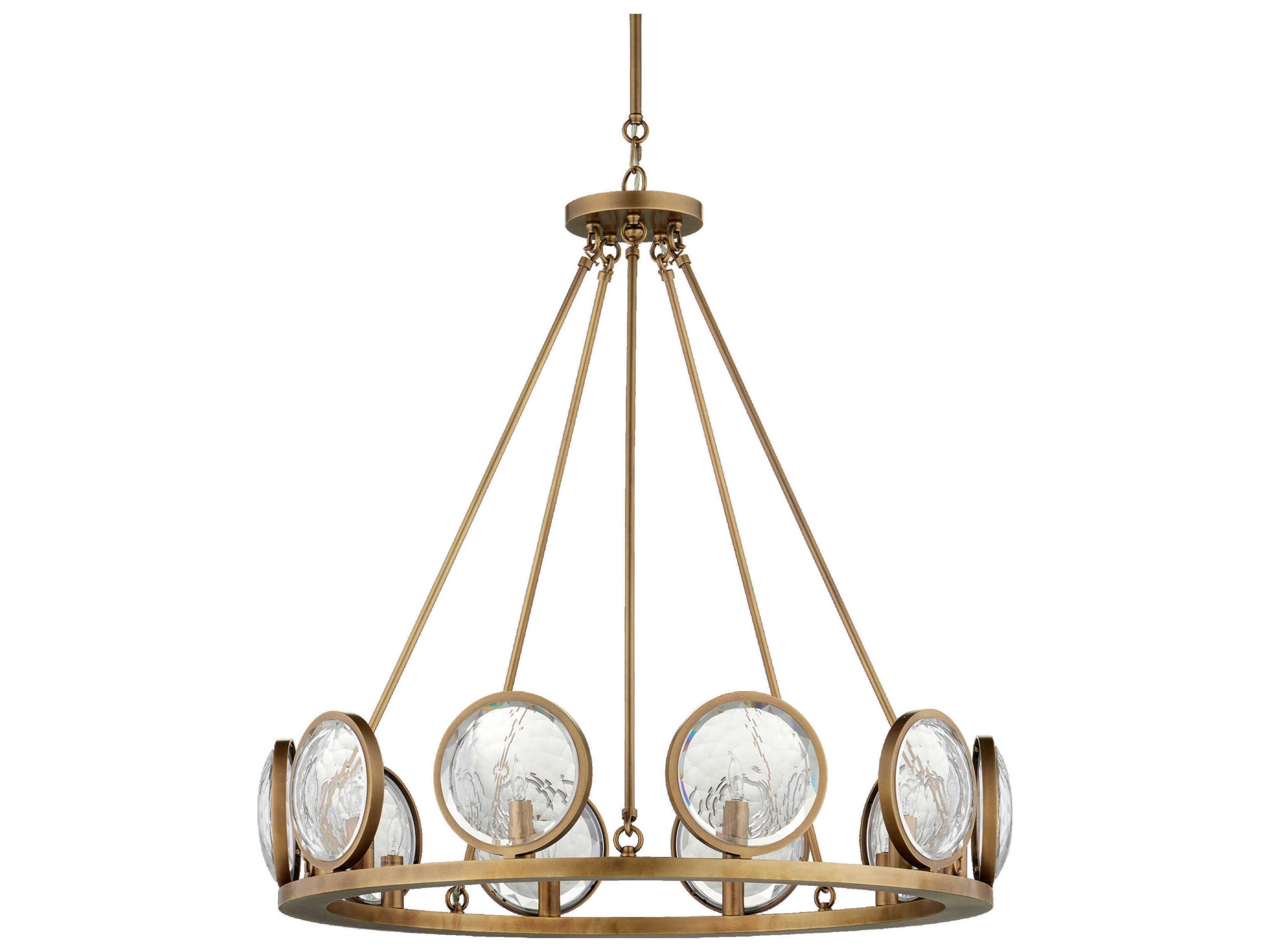 Currey & Company Marjiescope 10-Light Antique Brass Candelabra Round Chandelier