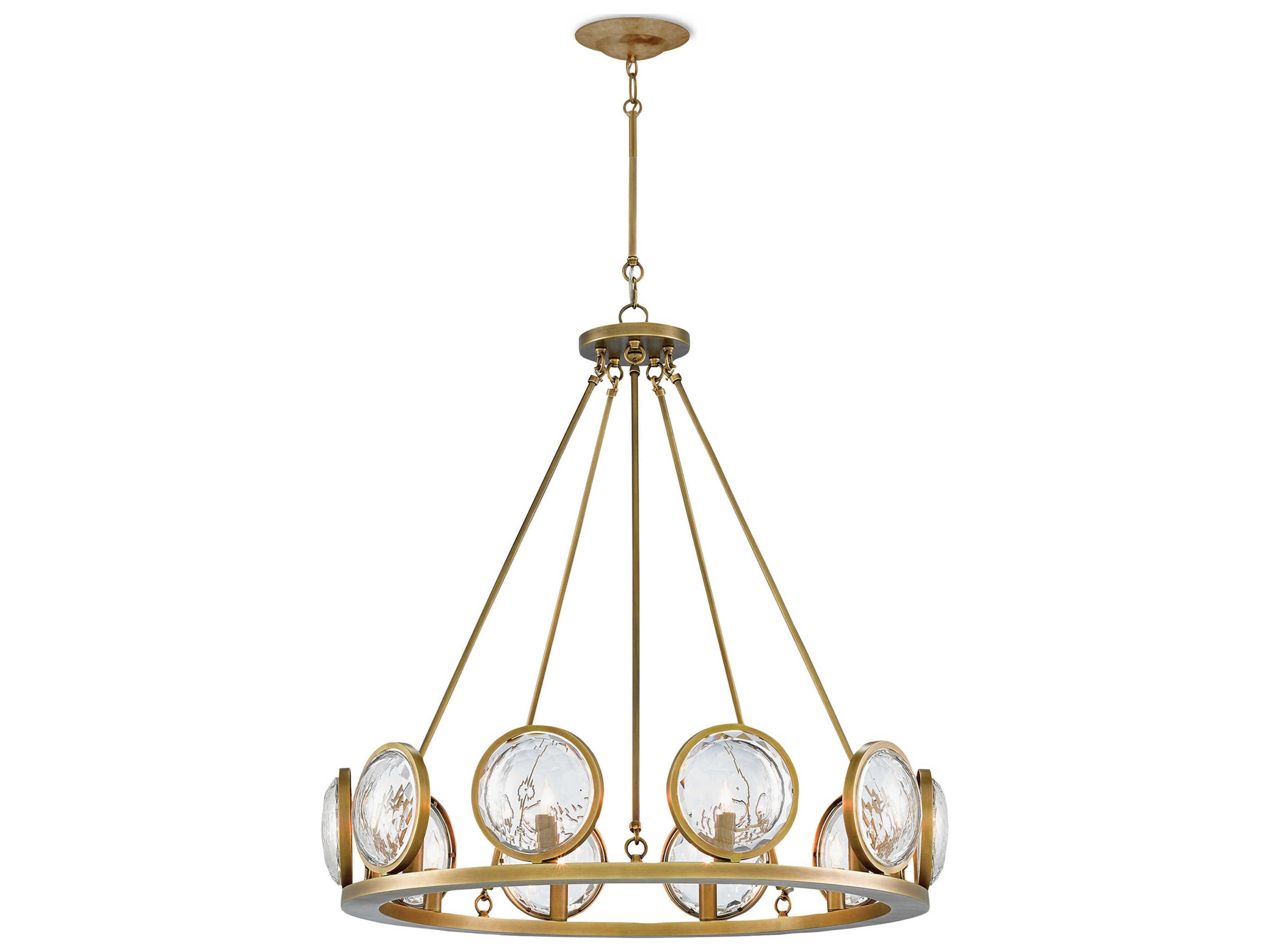 Currey & Company Marjiescope 10-Light Antique Brass Candelabra Round Chandelier