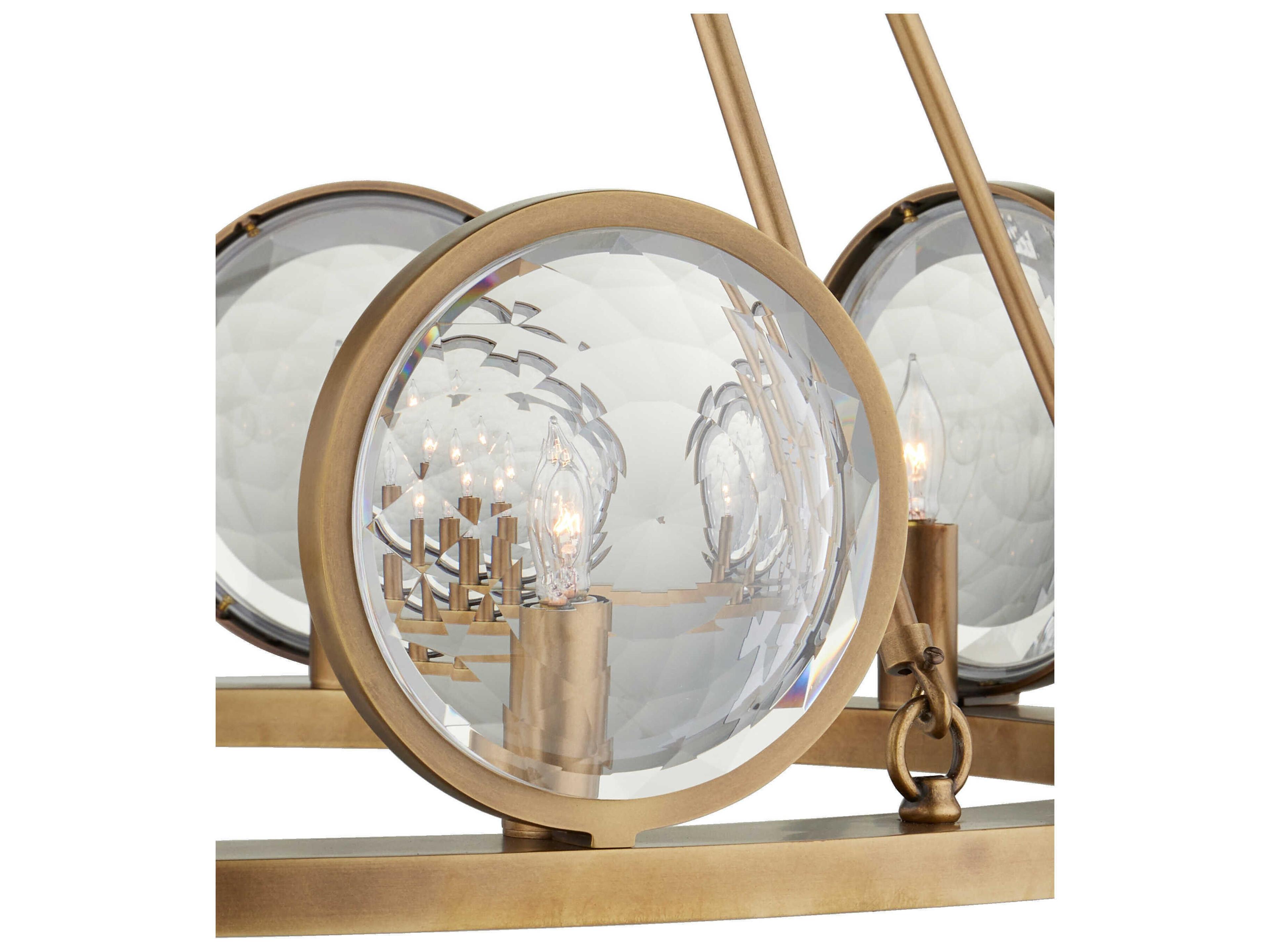 Currey & Company Marjiescope 10-Light Antique Brass Candelabra Round Chandelier