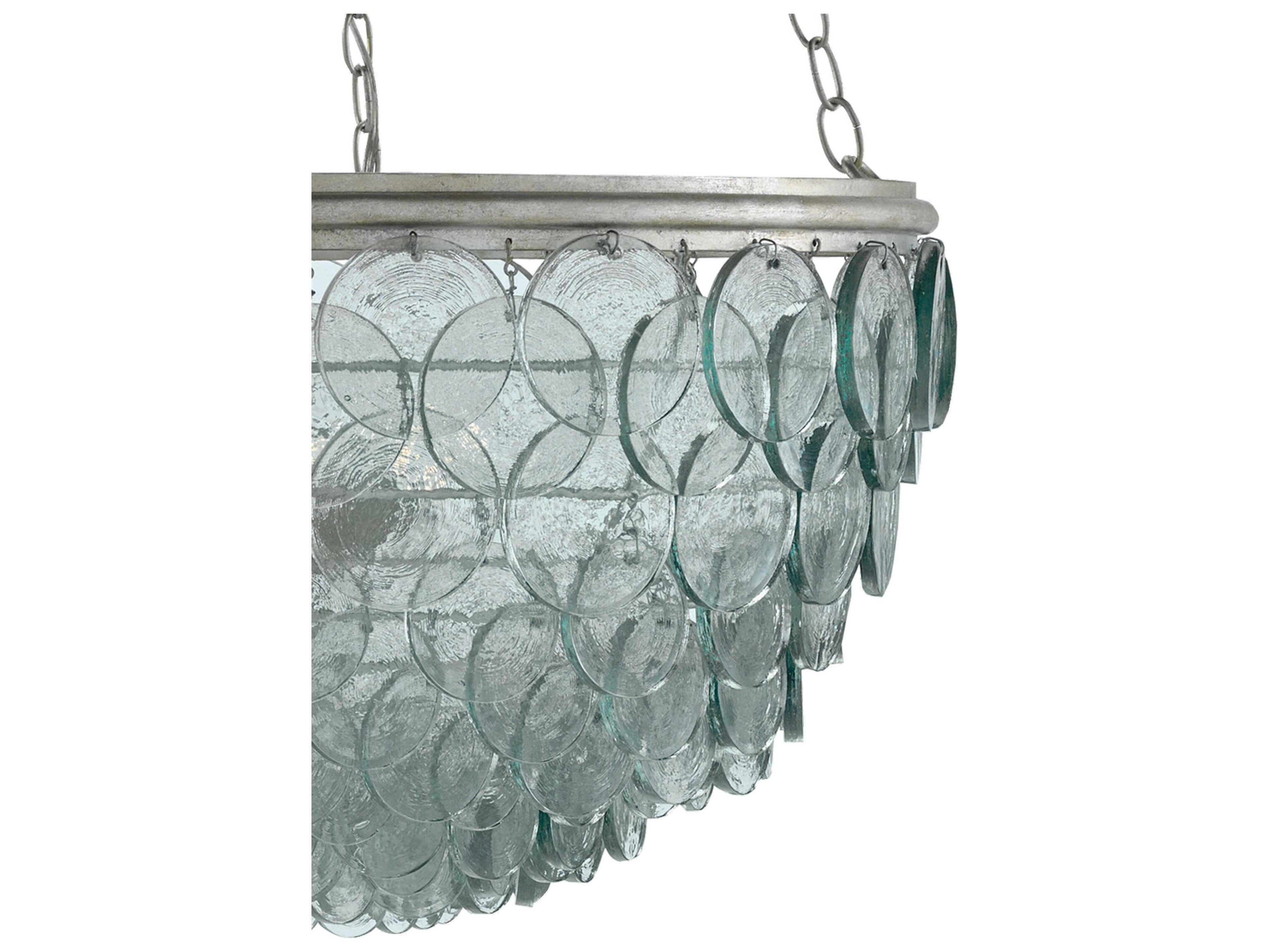 Currey & Company Quoram 8-Light Silver Leaf Pendant