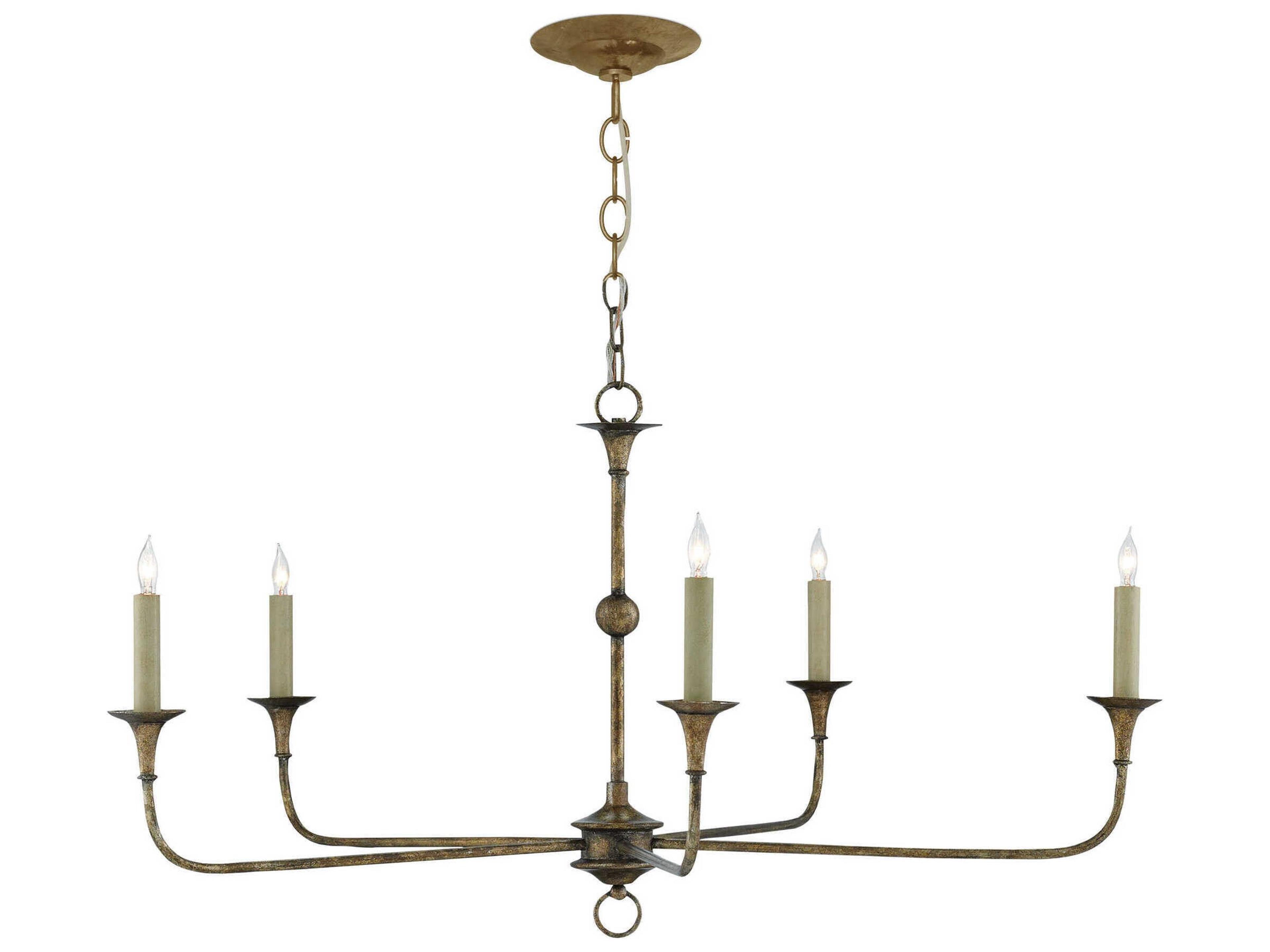 Currey & Company Nottaway 5-Light Pyrite Bronze Candelabra Chandelier