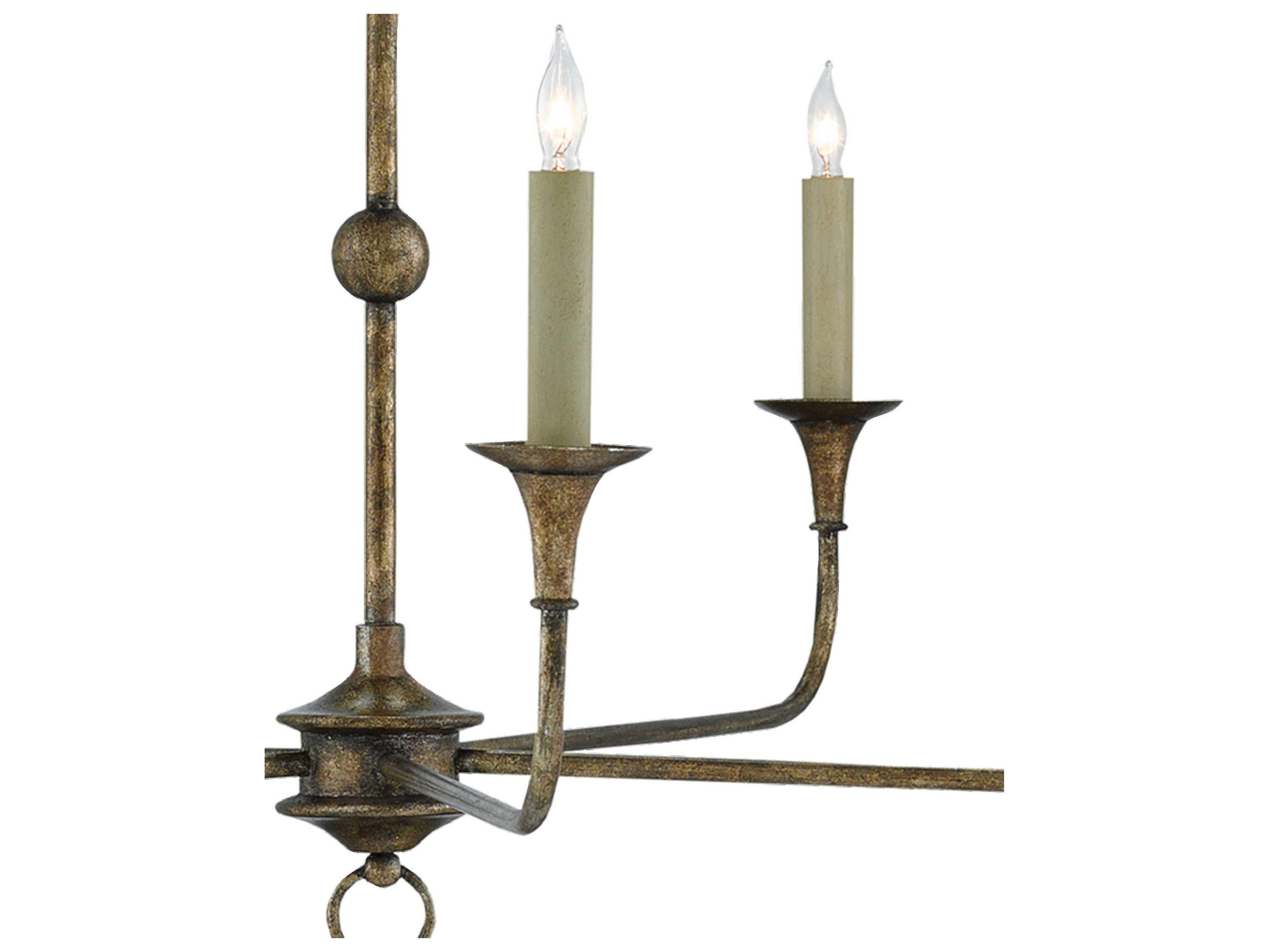 Currey & Company Nottaway 5-Light Pyrite Bronze Candelabra Chandelier