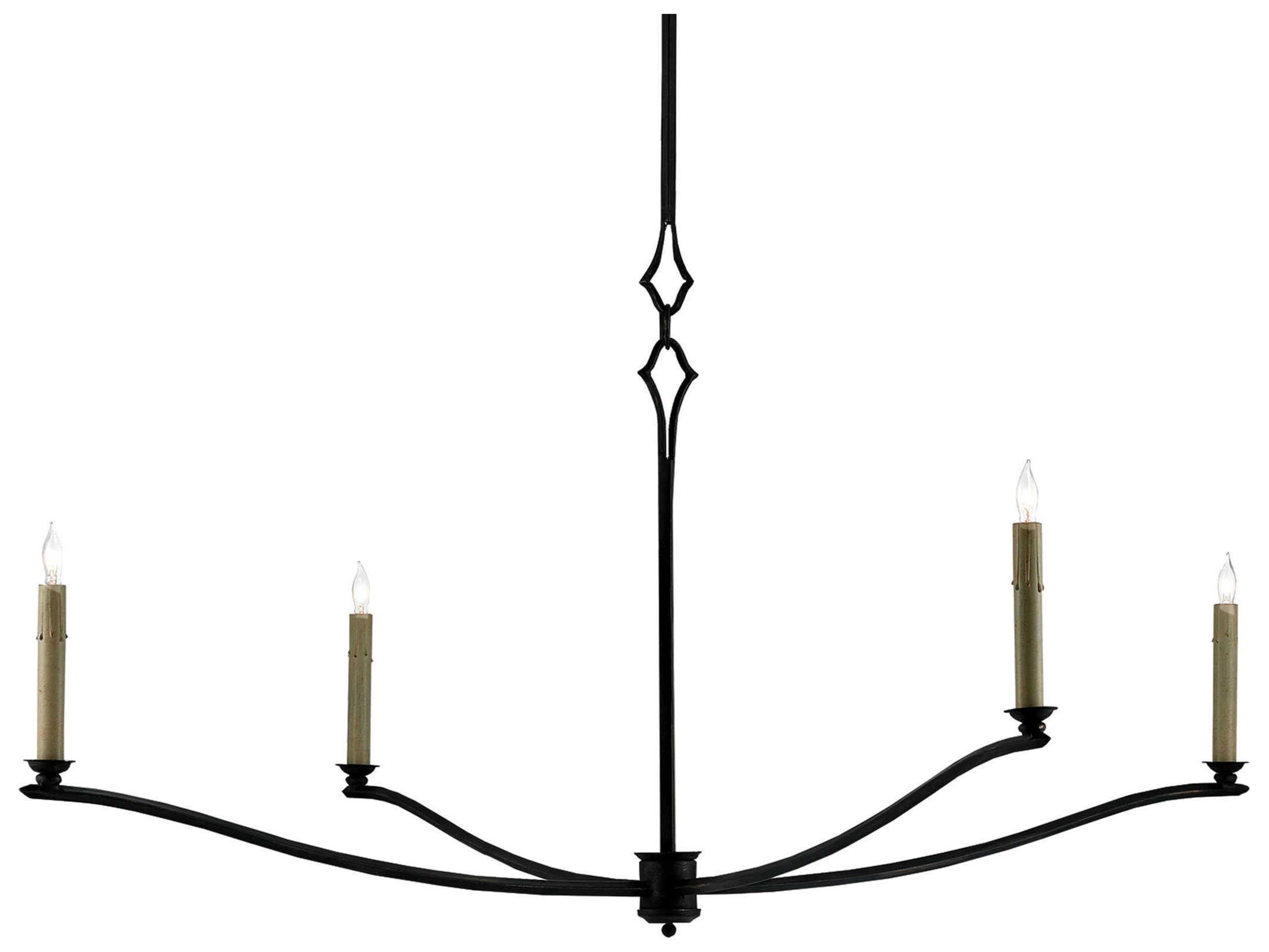 Knole 4-Light French Black Candelabra Chandelier