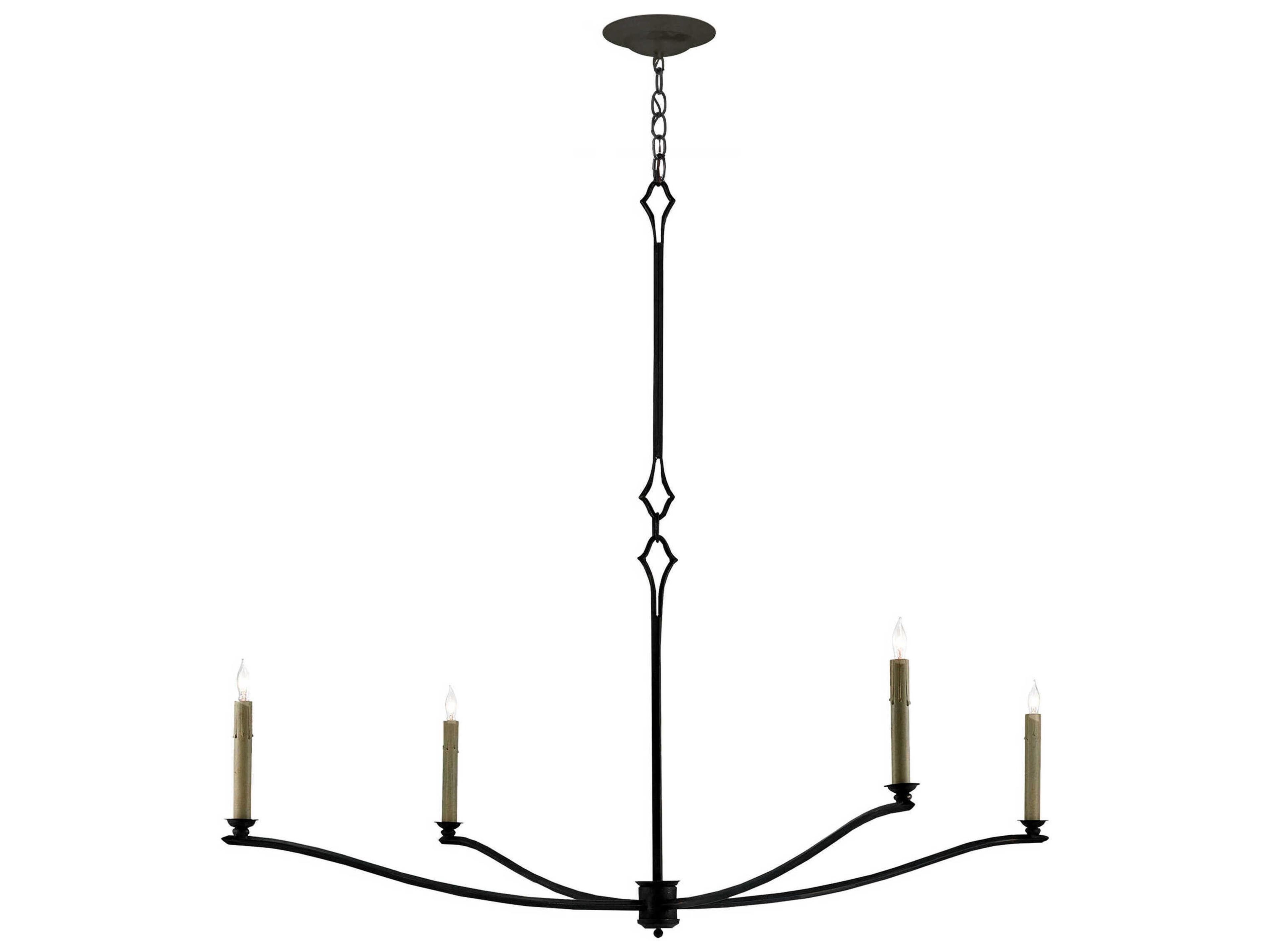 Currey & Company Knole 4-Light French Black Candelabra Chandelier