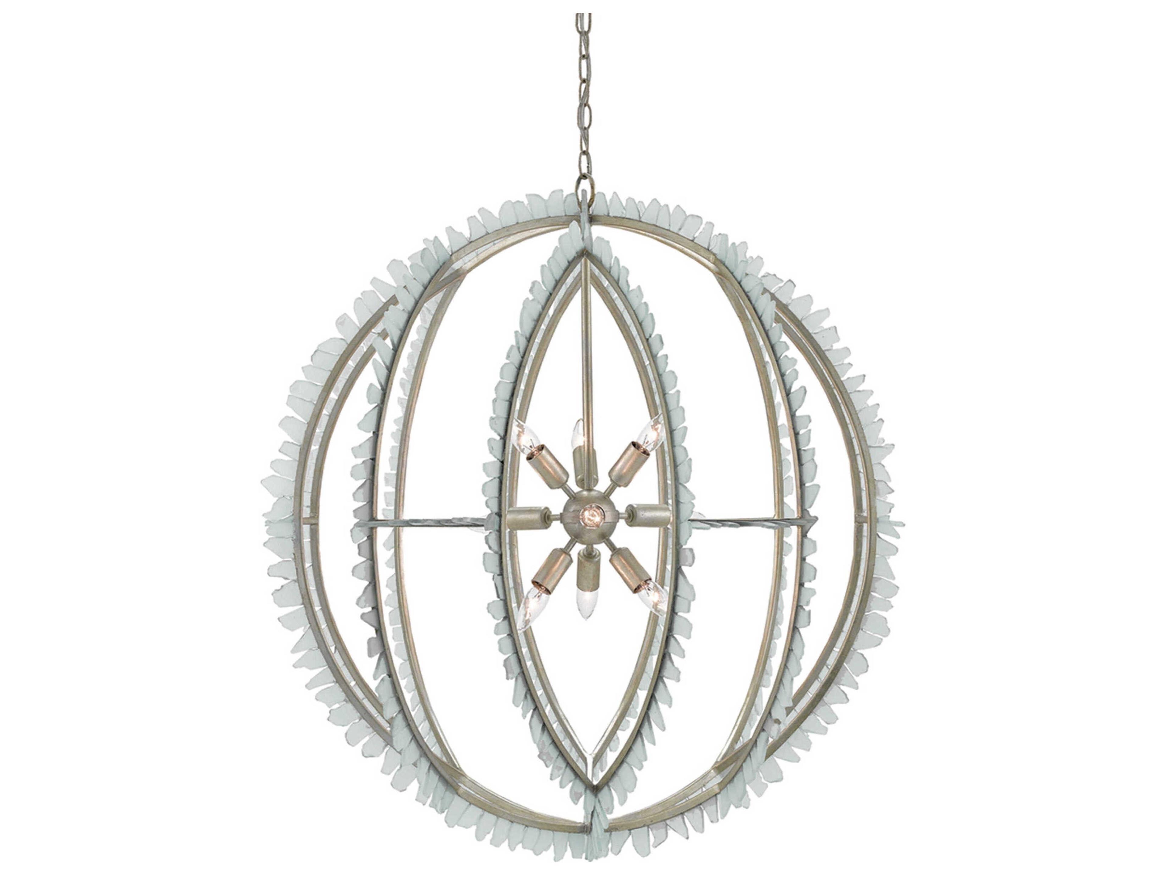 Saltwater Orb Chandelier in Silver Leaf