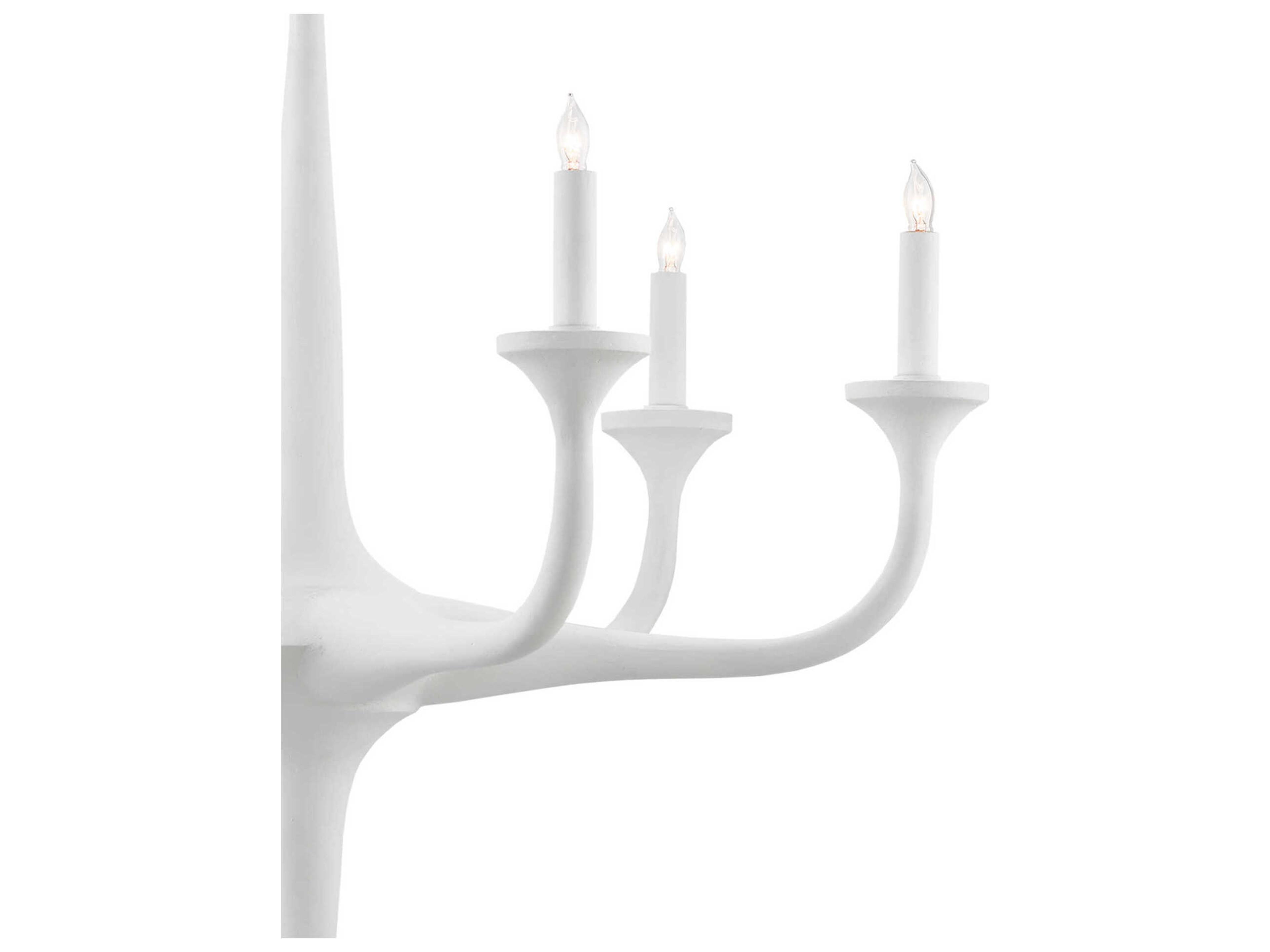 Currey & Company Albion 6-Light Gesso White Candelabra Chandelier