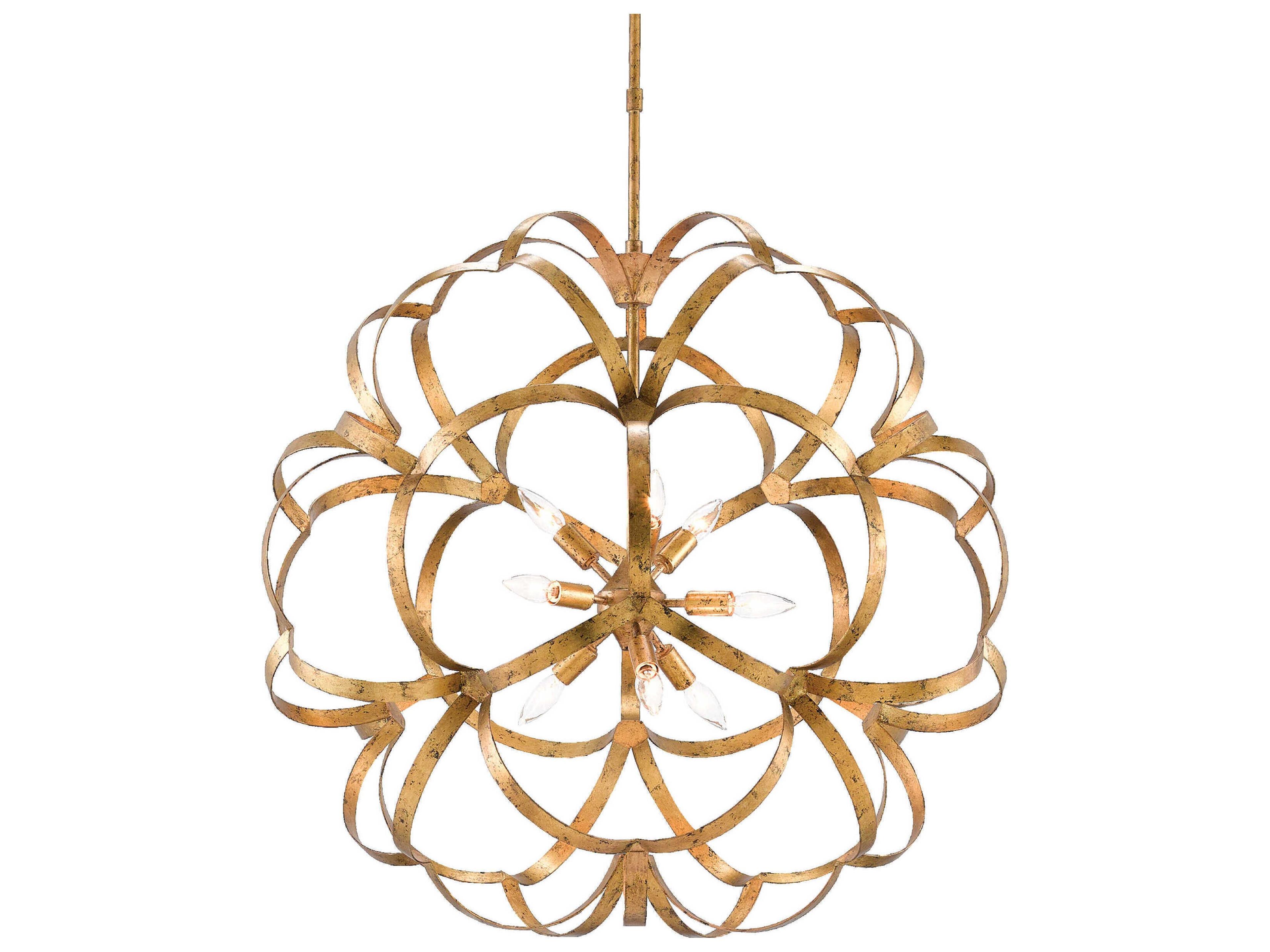 Sappho 9-Light New Gold Leaf Pendant