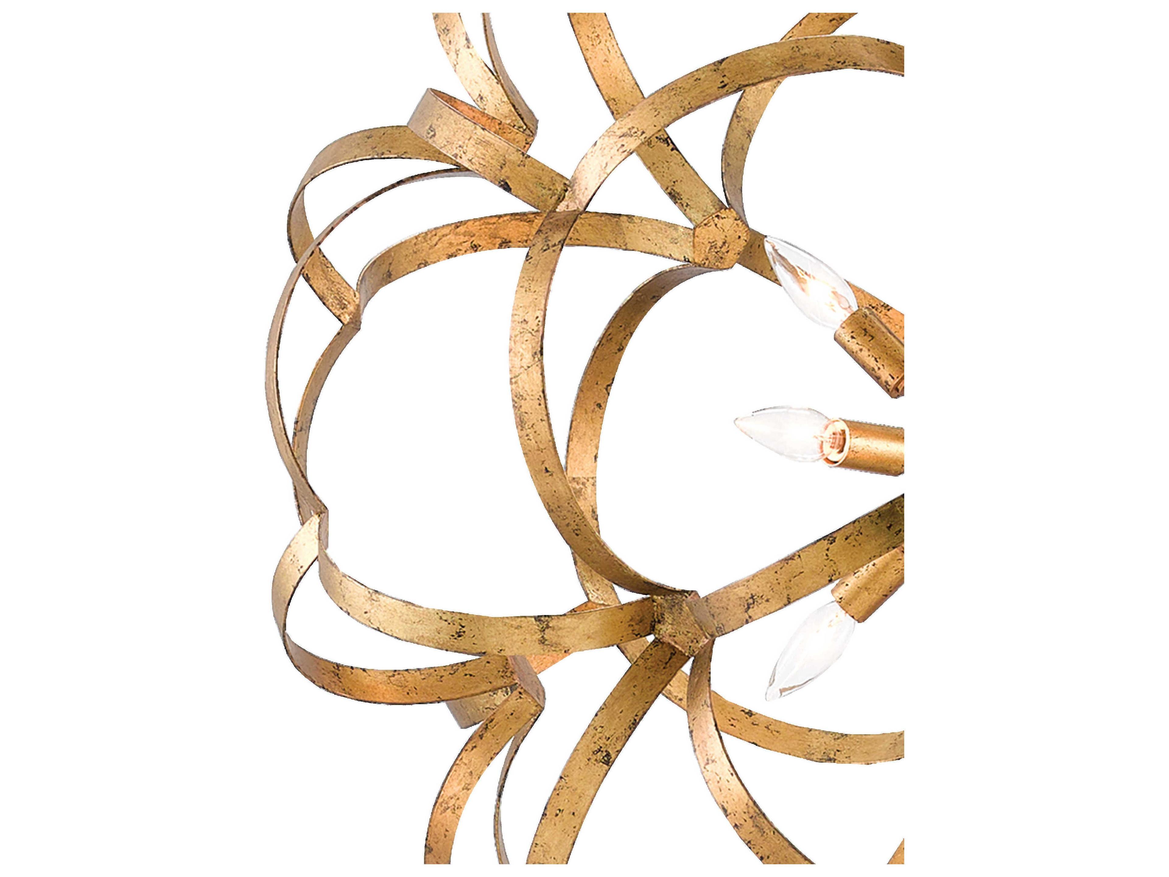 Currey & Company Sappho 9-Light New Gold Leaf Pendant