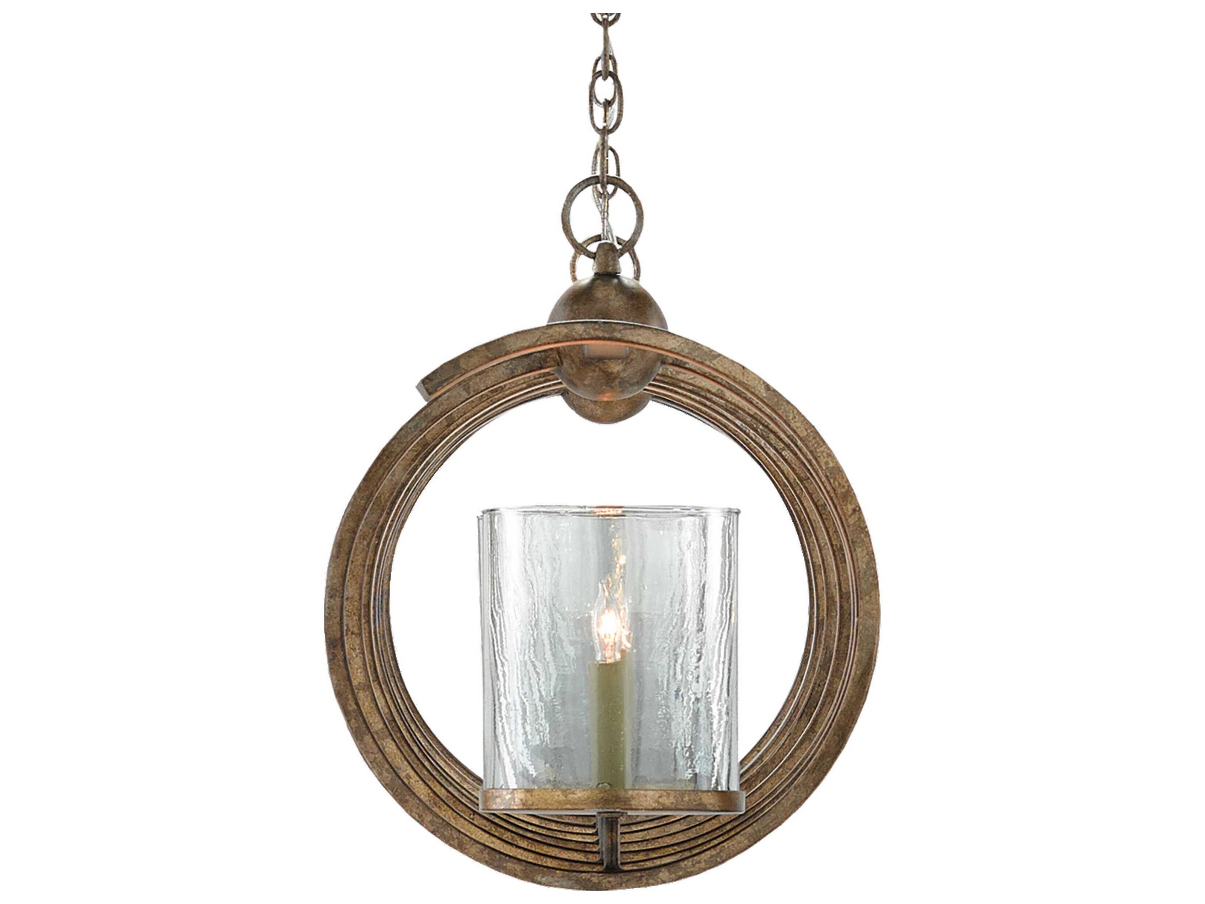 Currey & Company Maximus 7-Light Pyrite Bronze Glass Island Pendant