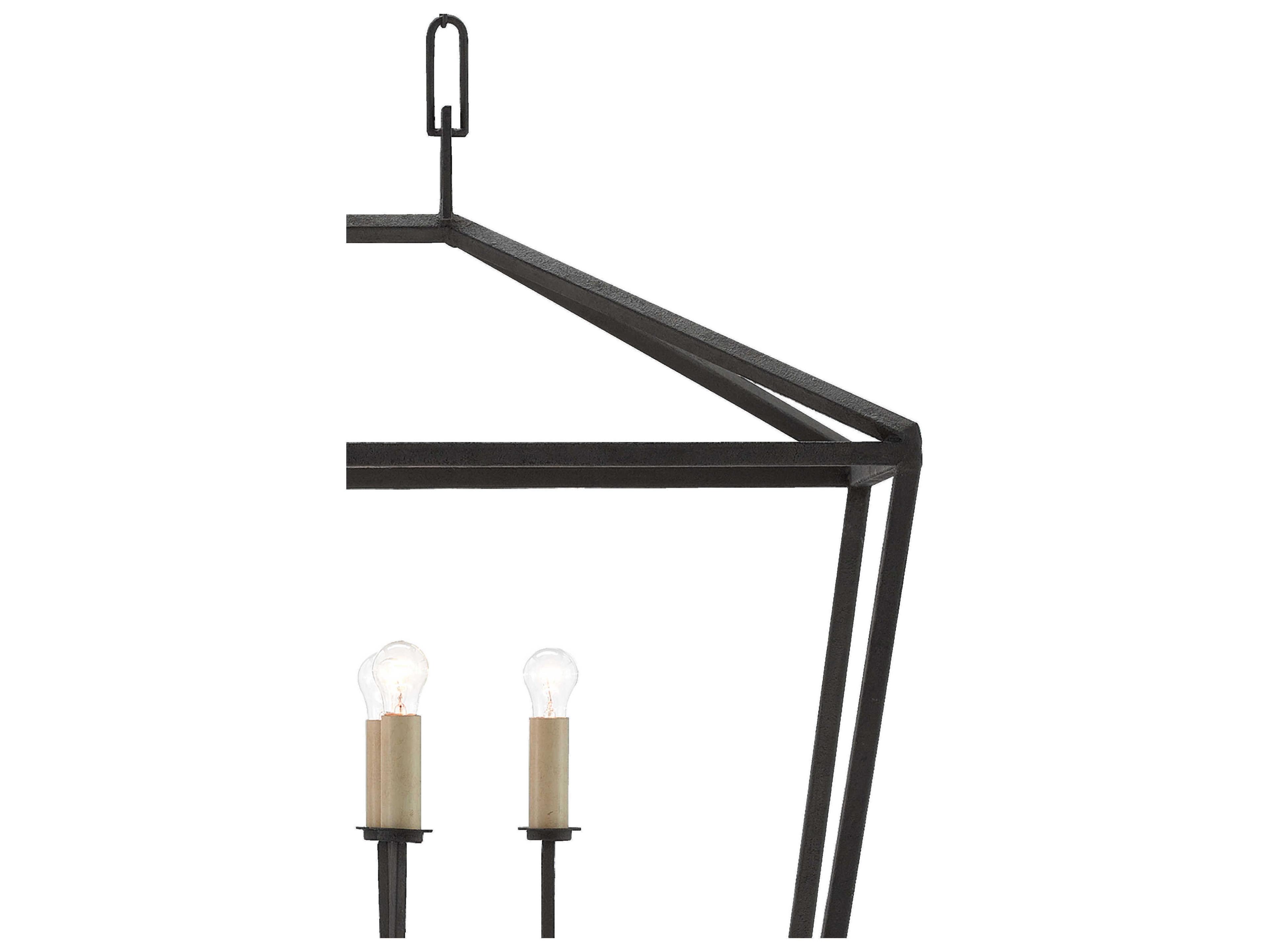 Currey & Company Denison 6-Light Mole Black Island Pendant