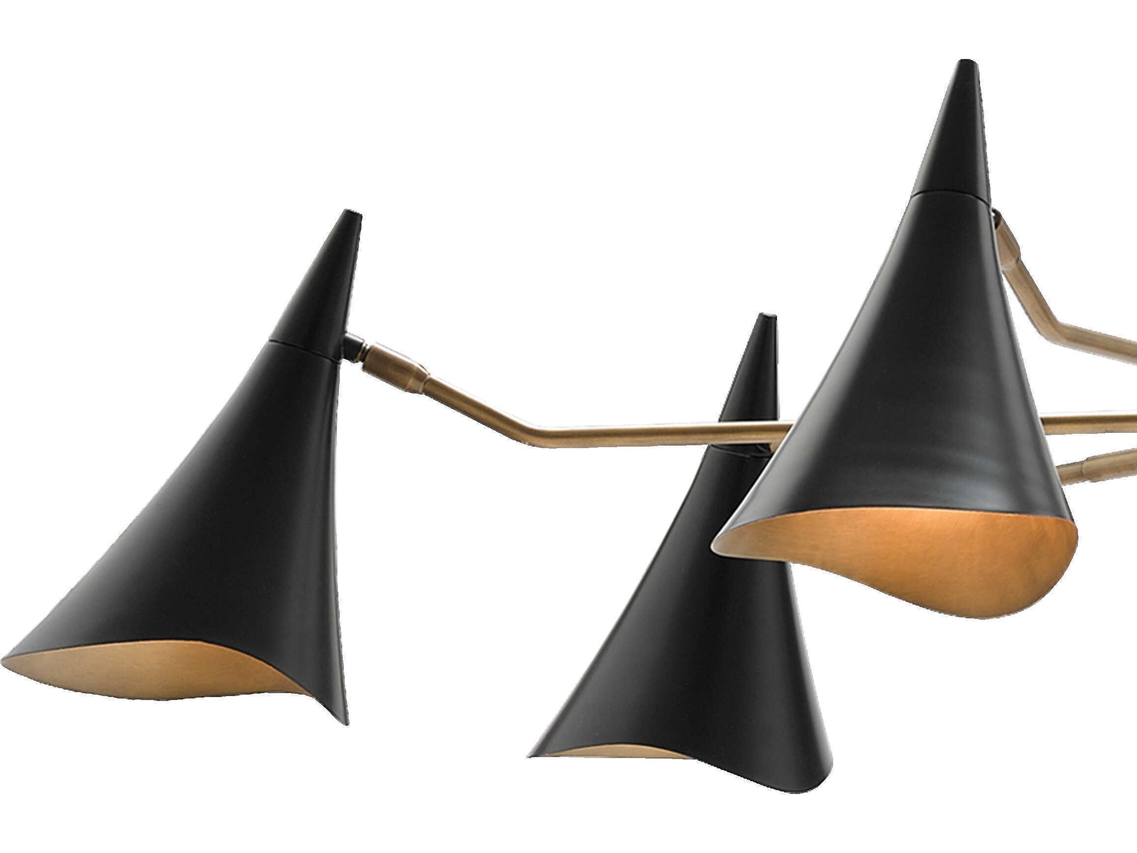 Currey & Company Library 6-Light Oil Rubbed Bronze Antique Brass Geometric Chandelier