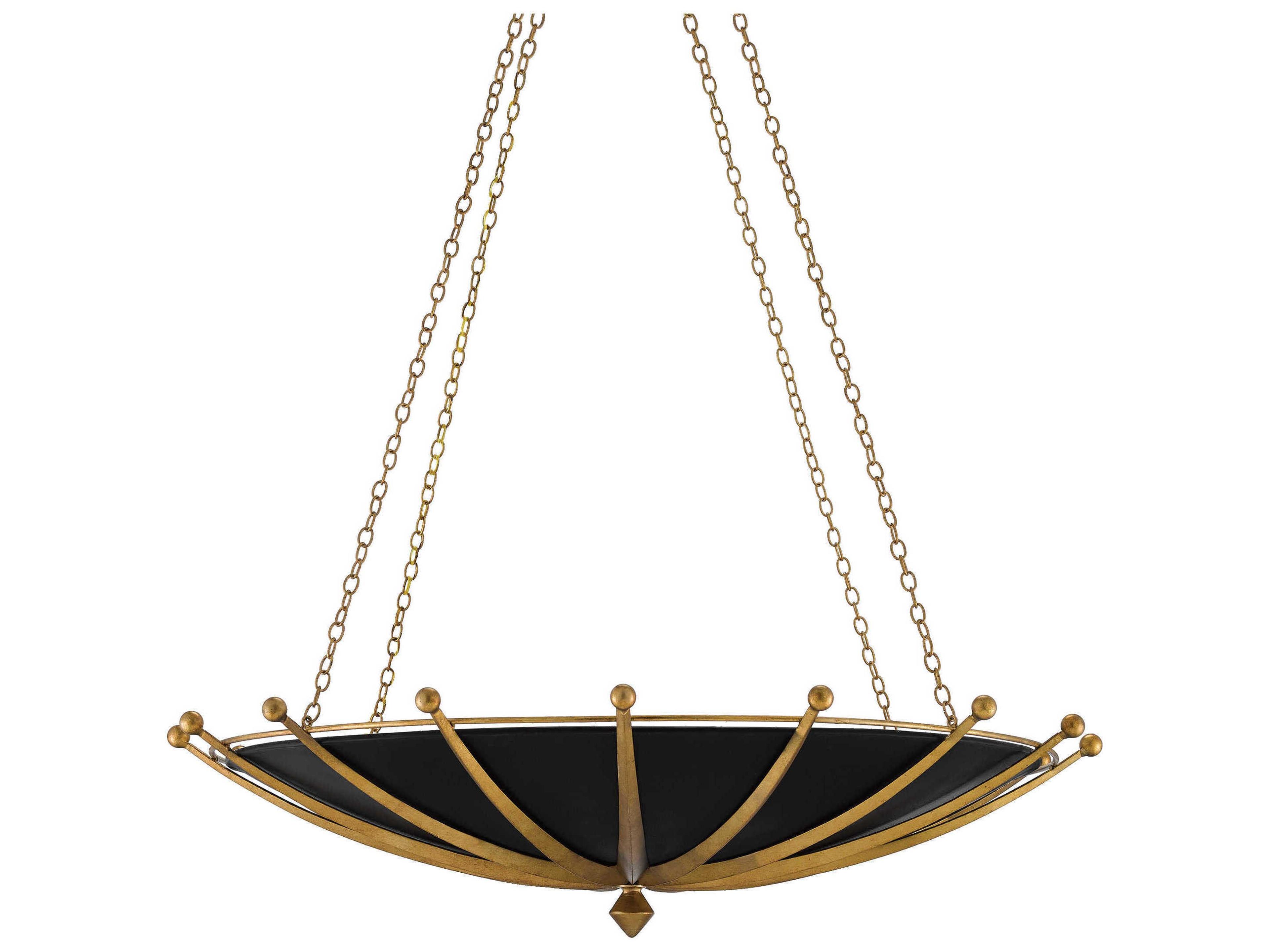 Currey & Company Fontaine 6-Light Black Bowl Pendant