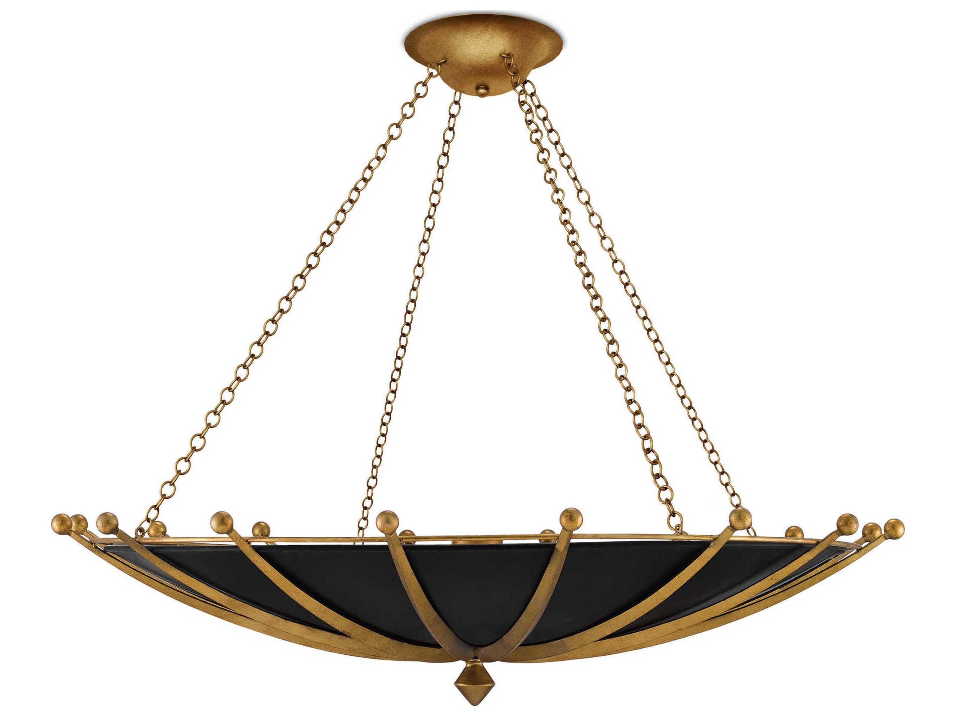 Currey & Company Fontaine 6-Light Black Bowl Pendant