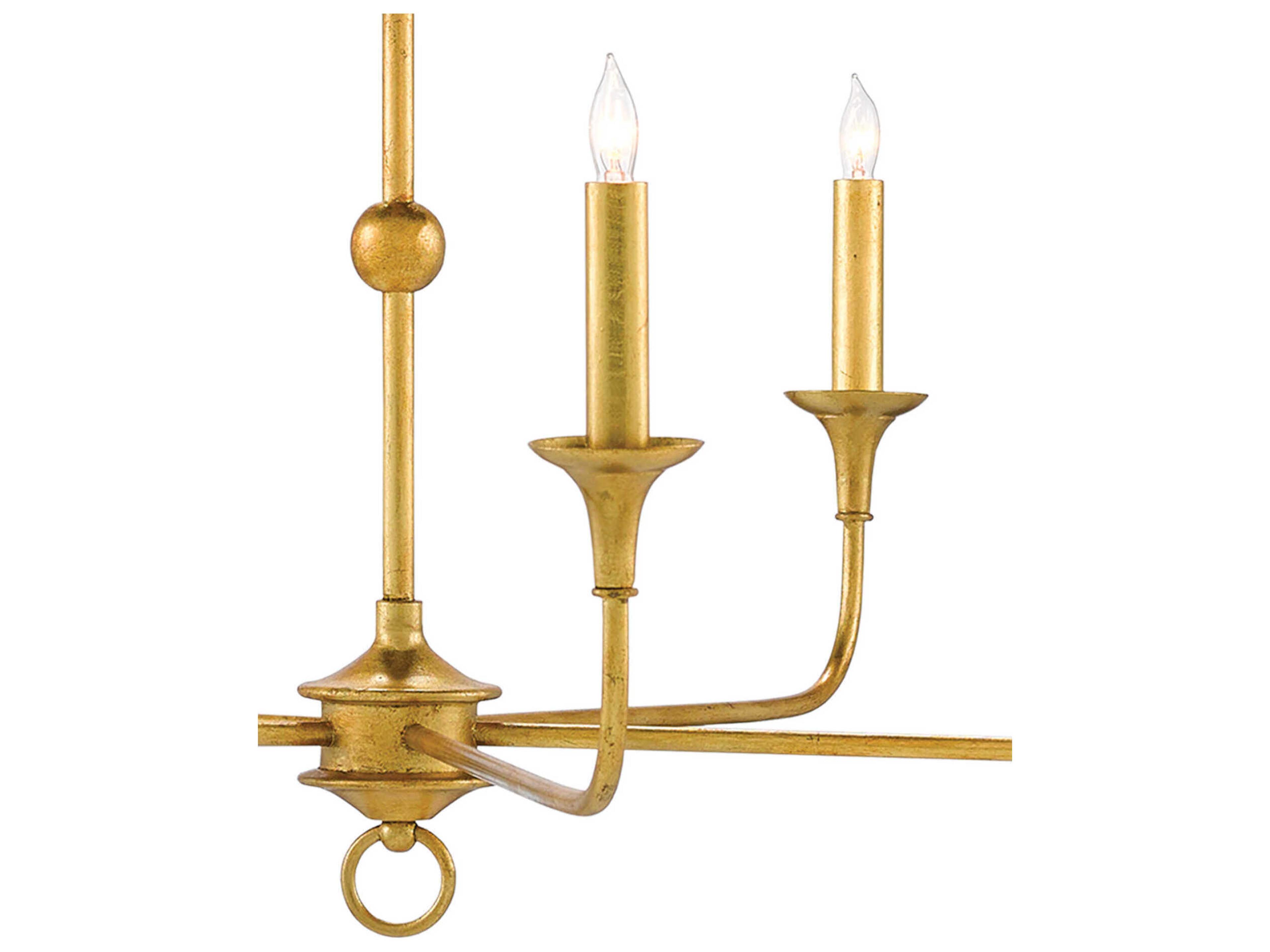 Currey & Company Nottaway 5-Light Contemporary Gold Leaf Chandelier