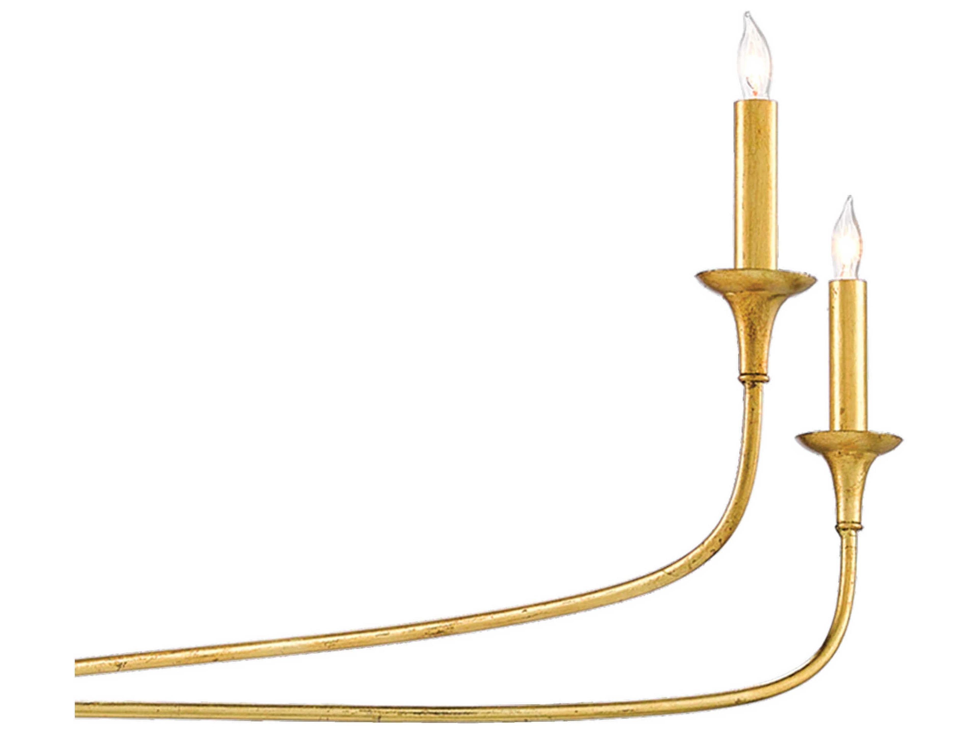 Currey & Company Nottaway 6-Light Contemporary Gold Leaf Candelabra Chandelier