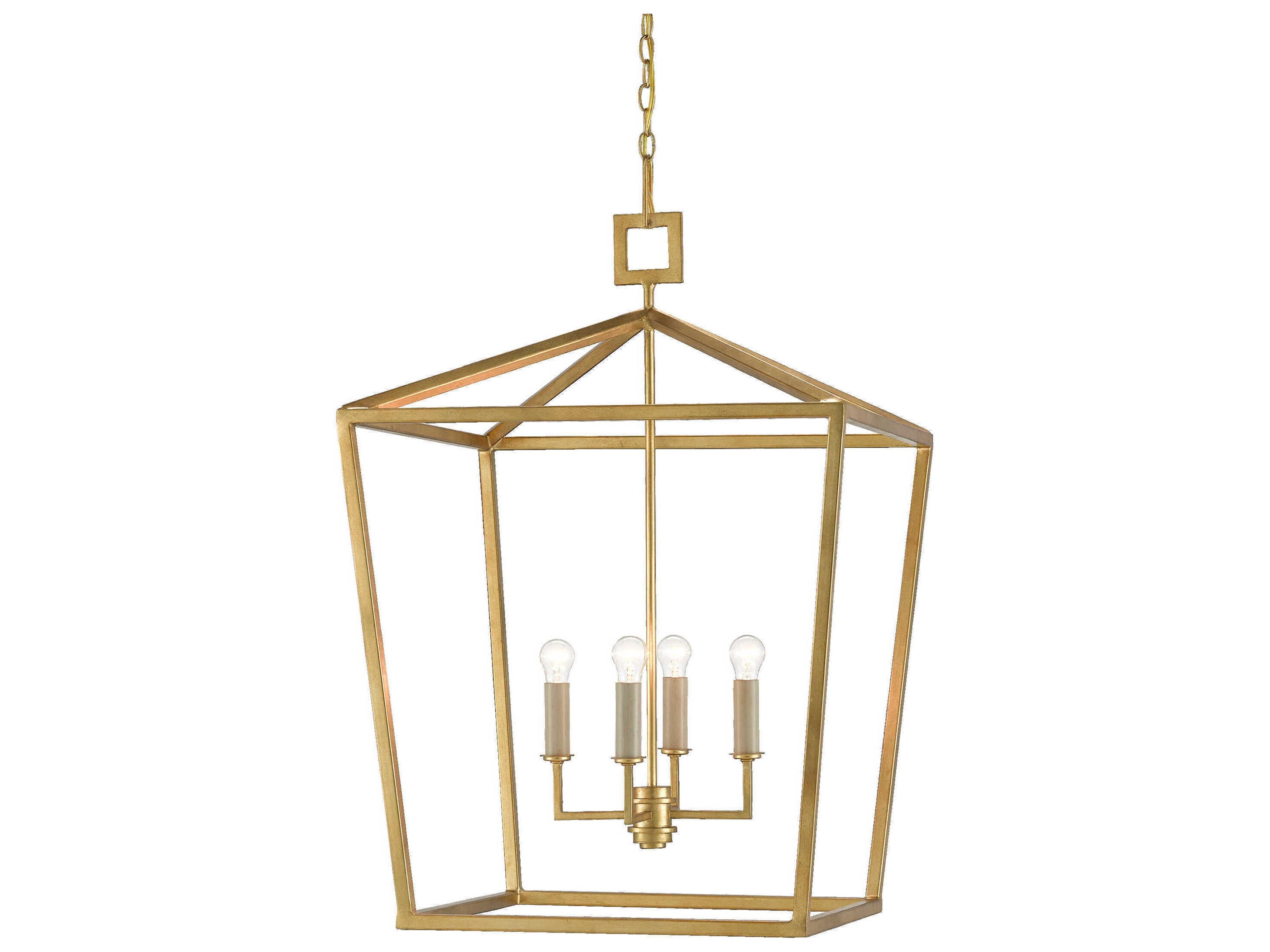 Denison 4-Light Contemporary Gold Leaf Candelabra Chandelier