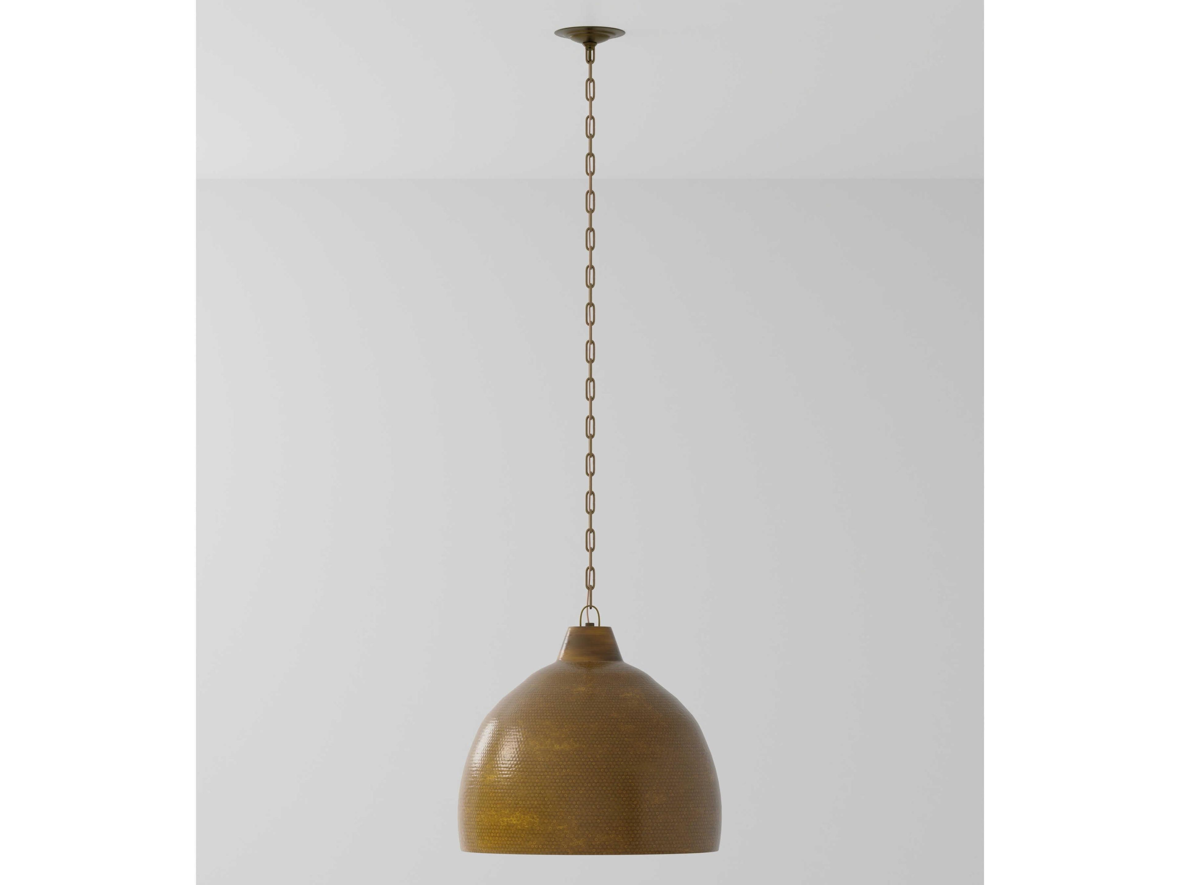 Currey & Company Earthshine 1-Light Vintage Brass Bell Pendant