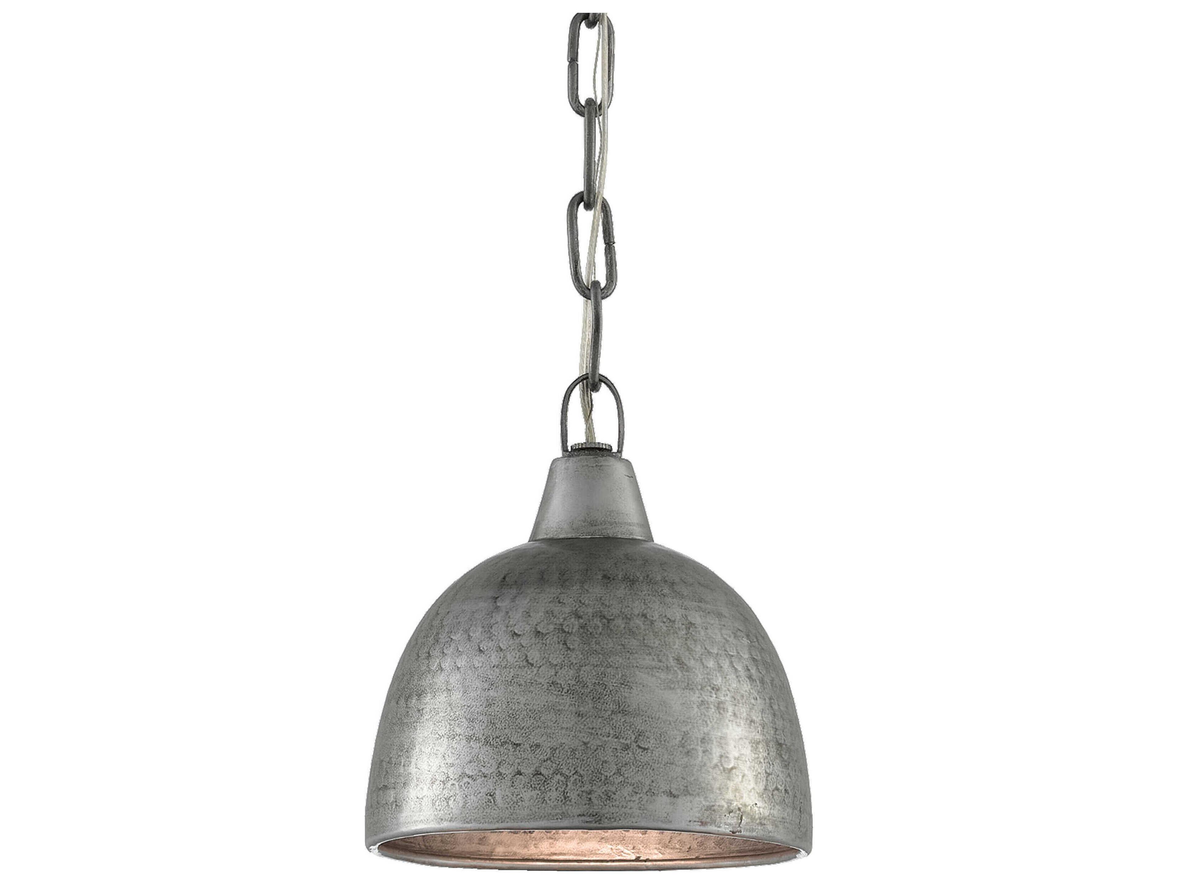 Earthshine 1-Light Blackened Steel Bell Mini Pendant