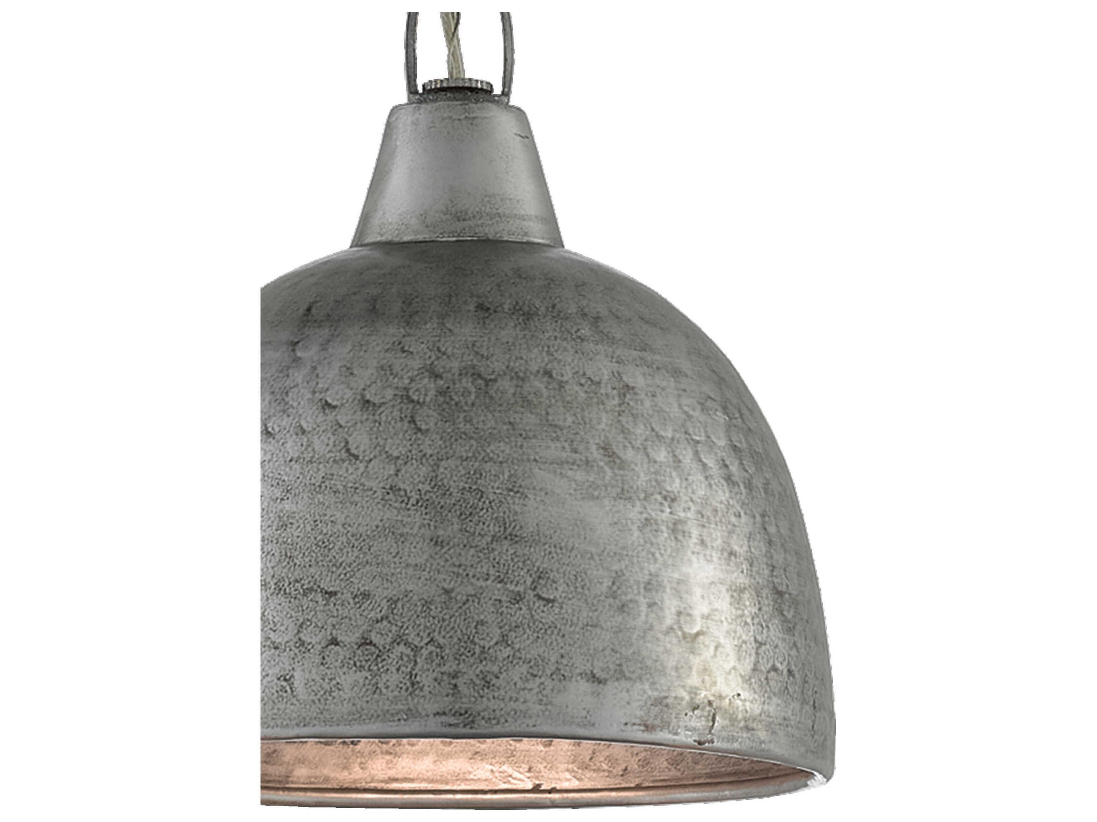 Currey & Company Earthshine 1-Light Blackened Steel Bell Mini Pendant