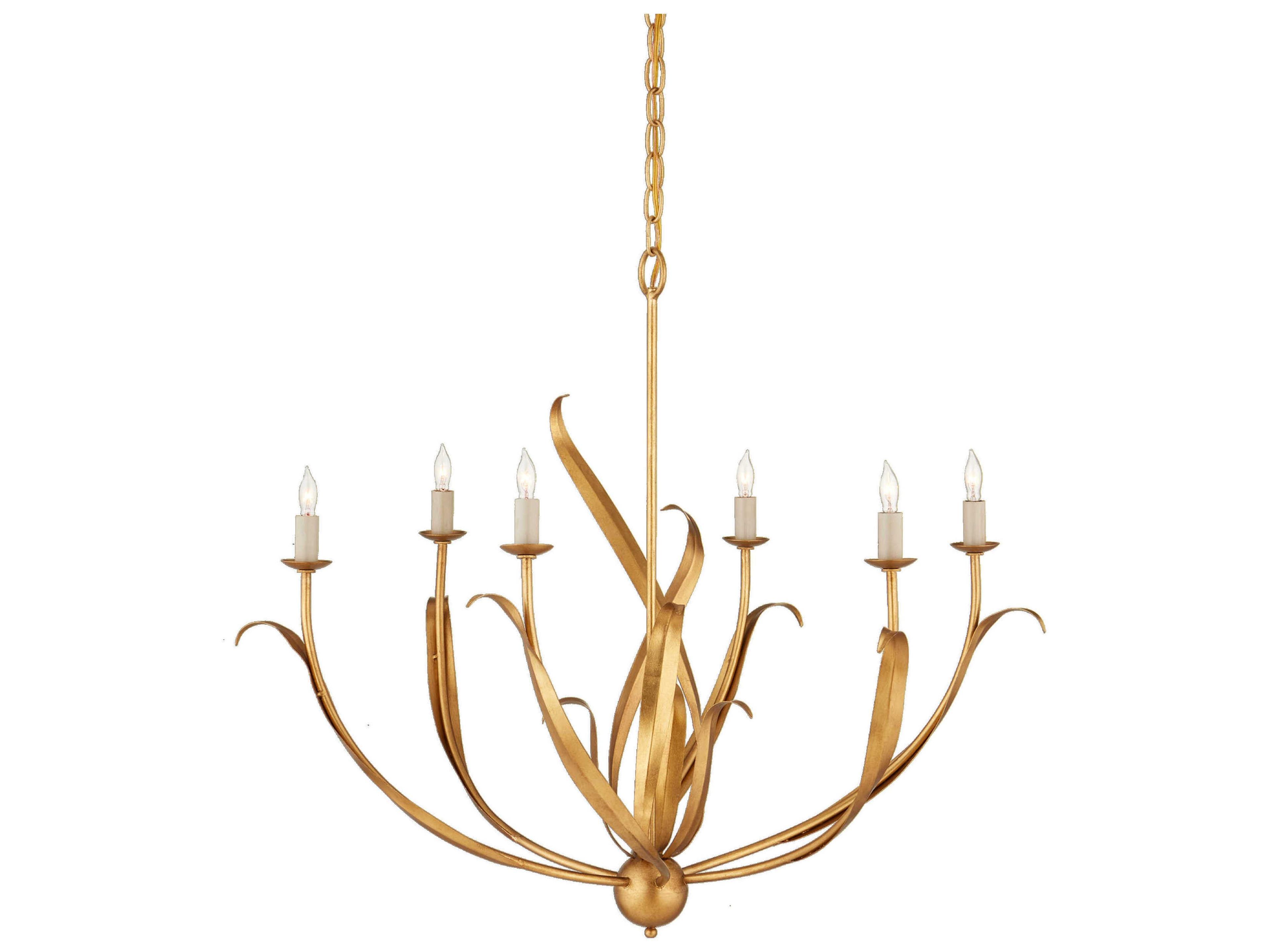 Menefee Chandelier Antique Gold Leaf Modern
