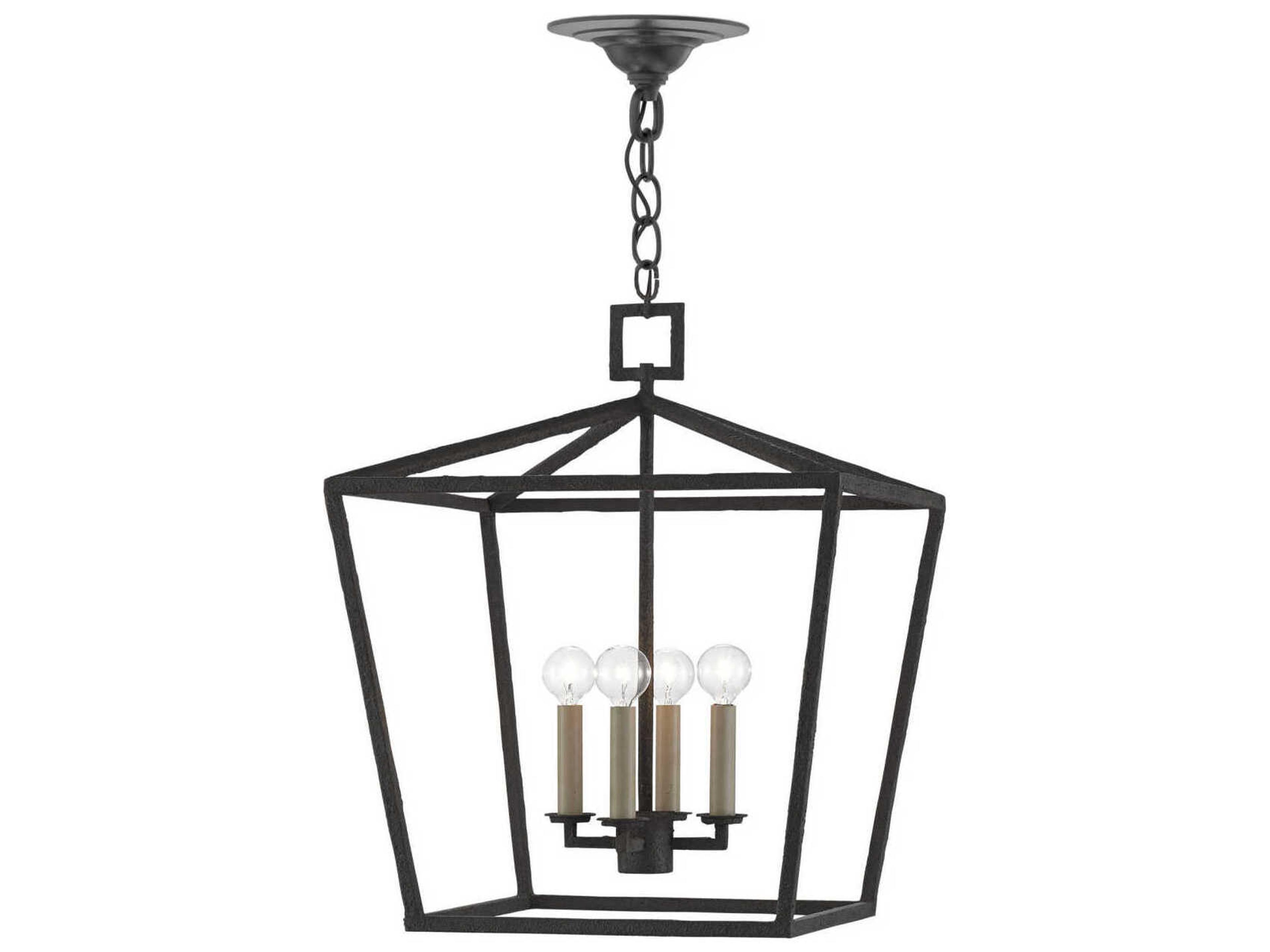 Currey & Company Denison 4-Light Mole Black Candelabra Chandelier