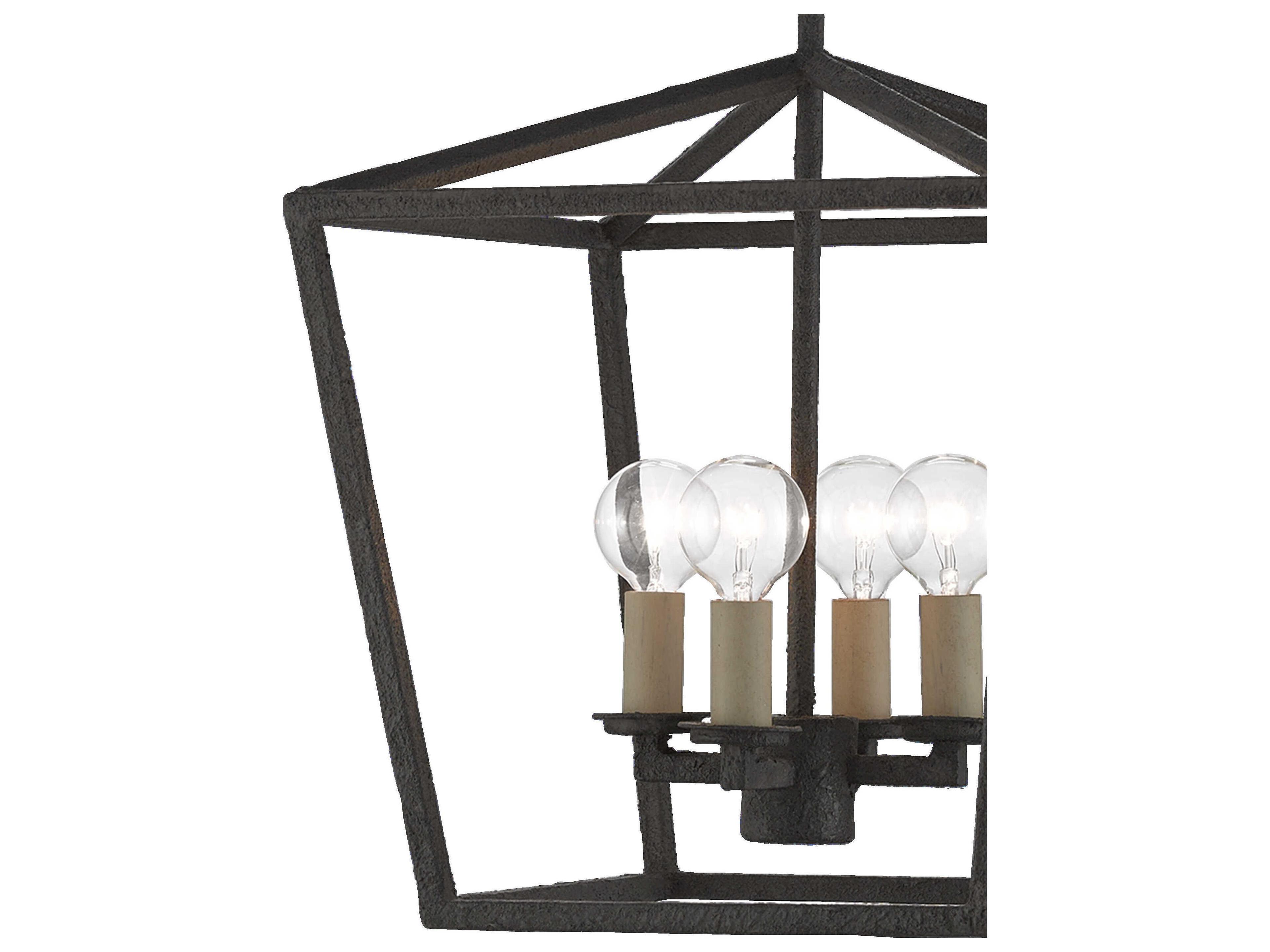 Currey & Company Denison 4-Light Mole Black Candelabra Chandelier