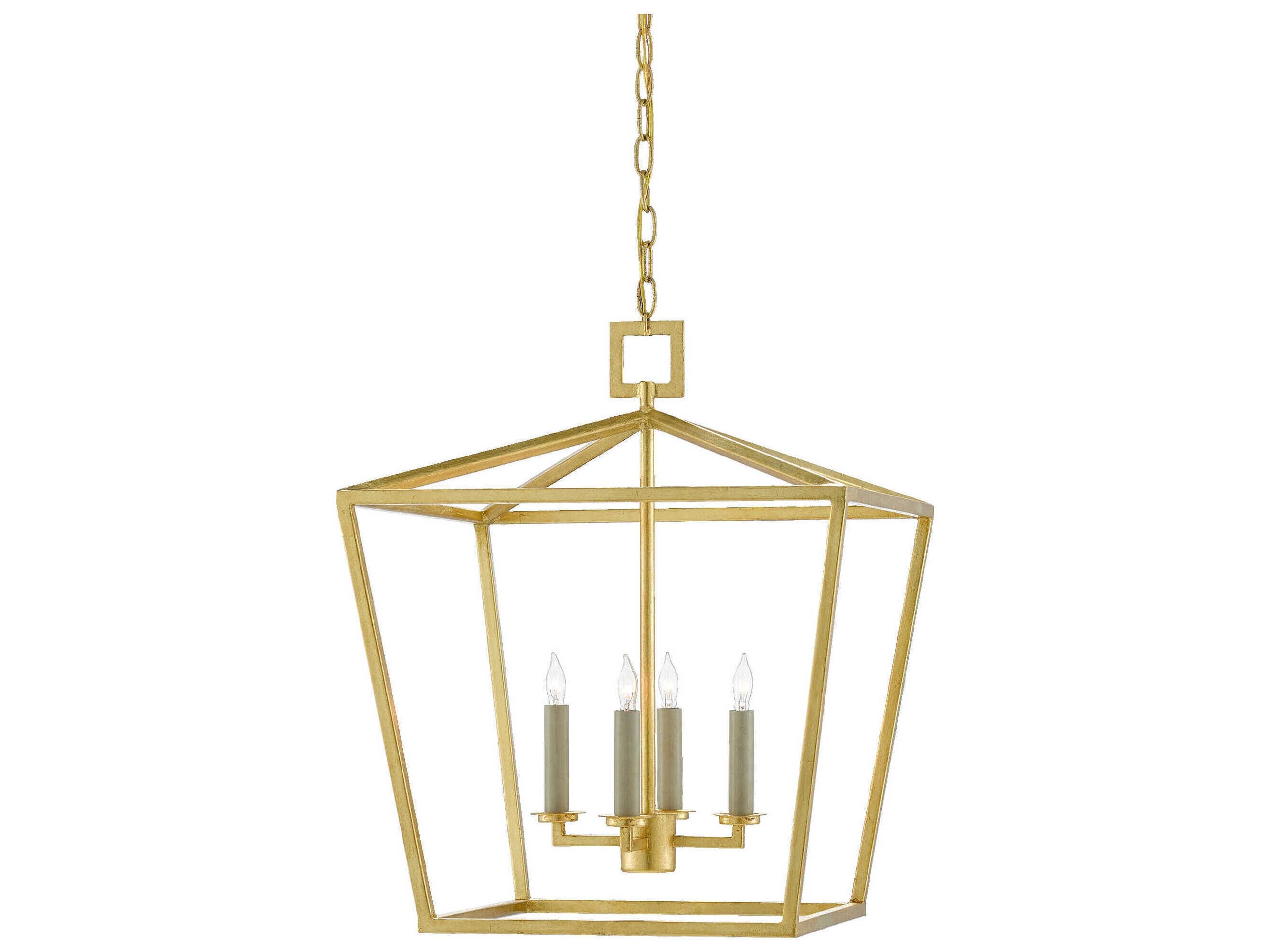 Denison 4-Light Contemporary Gold Leaf Candelabra Chandelier