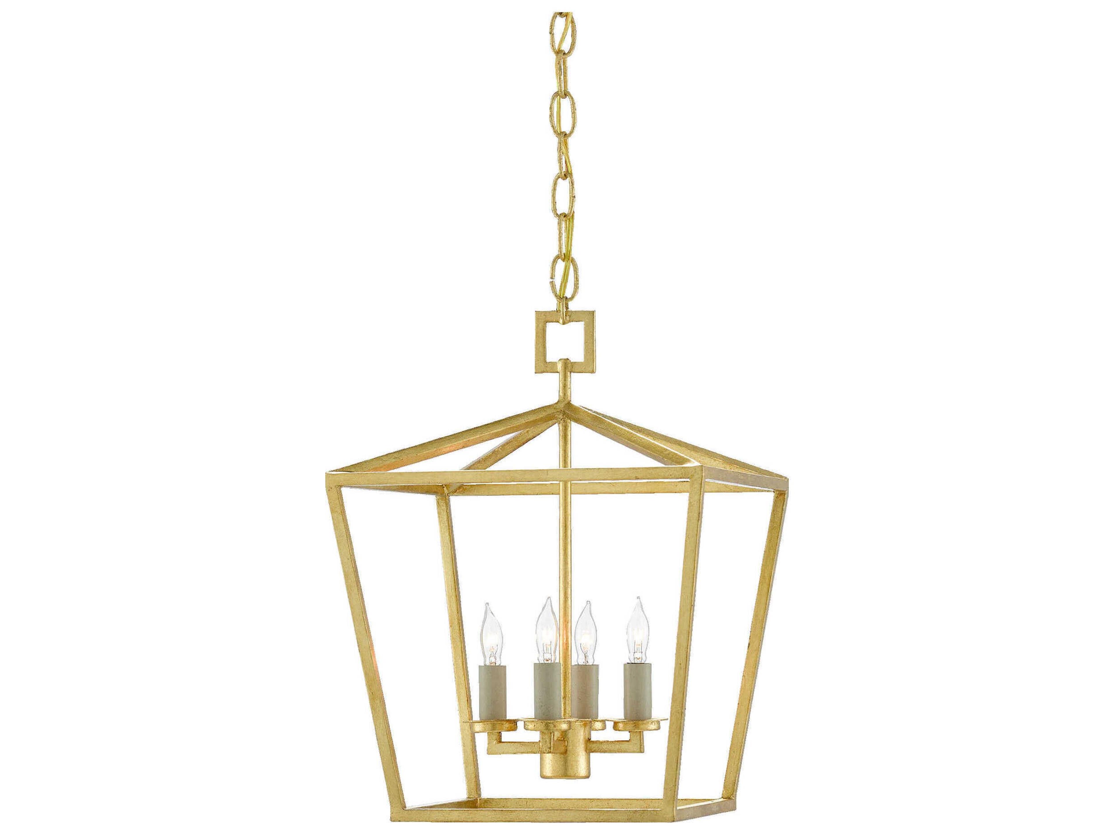 Denison 4-Light Contemporary Gold Leaf Candelabra Chandelier