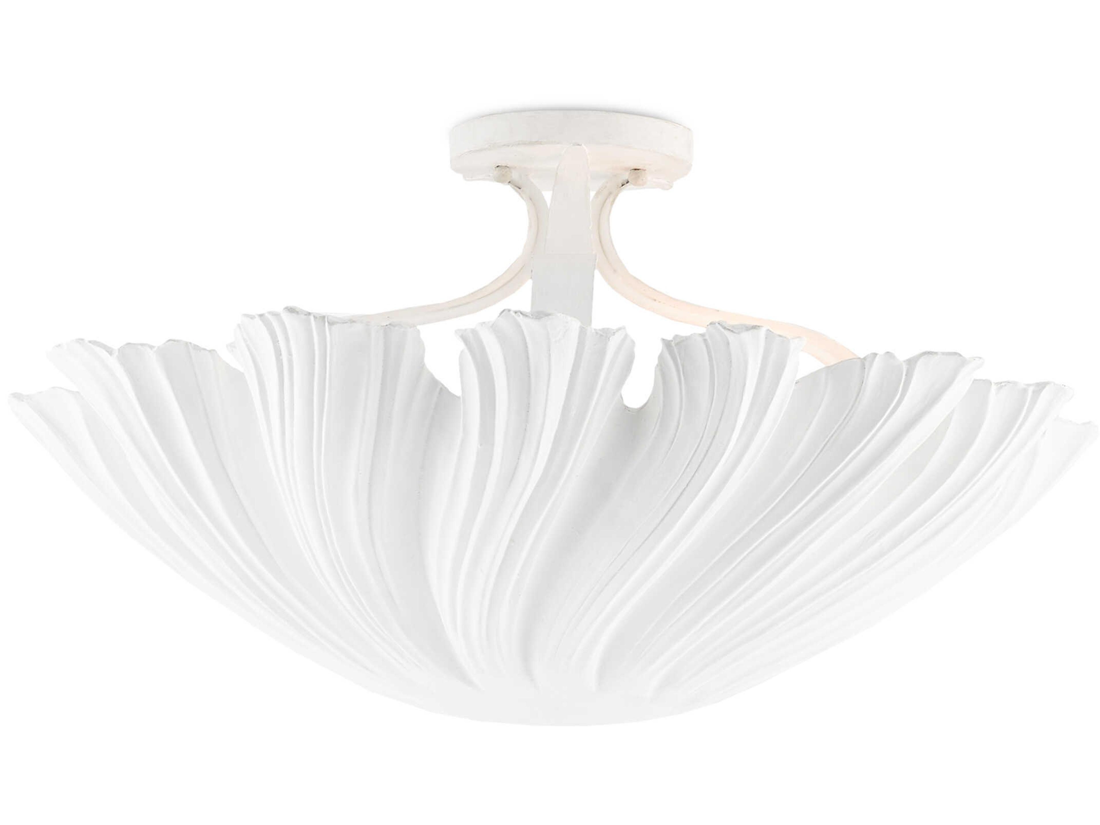 Hadley Semi-Flush Mount Ceiling Light in Gesso White
