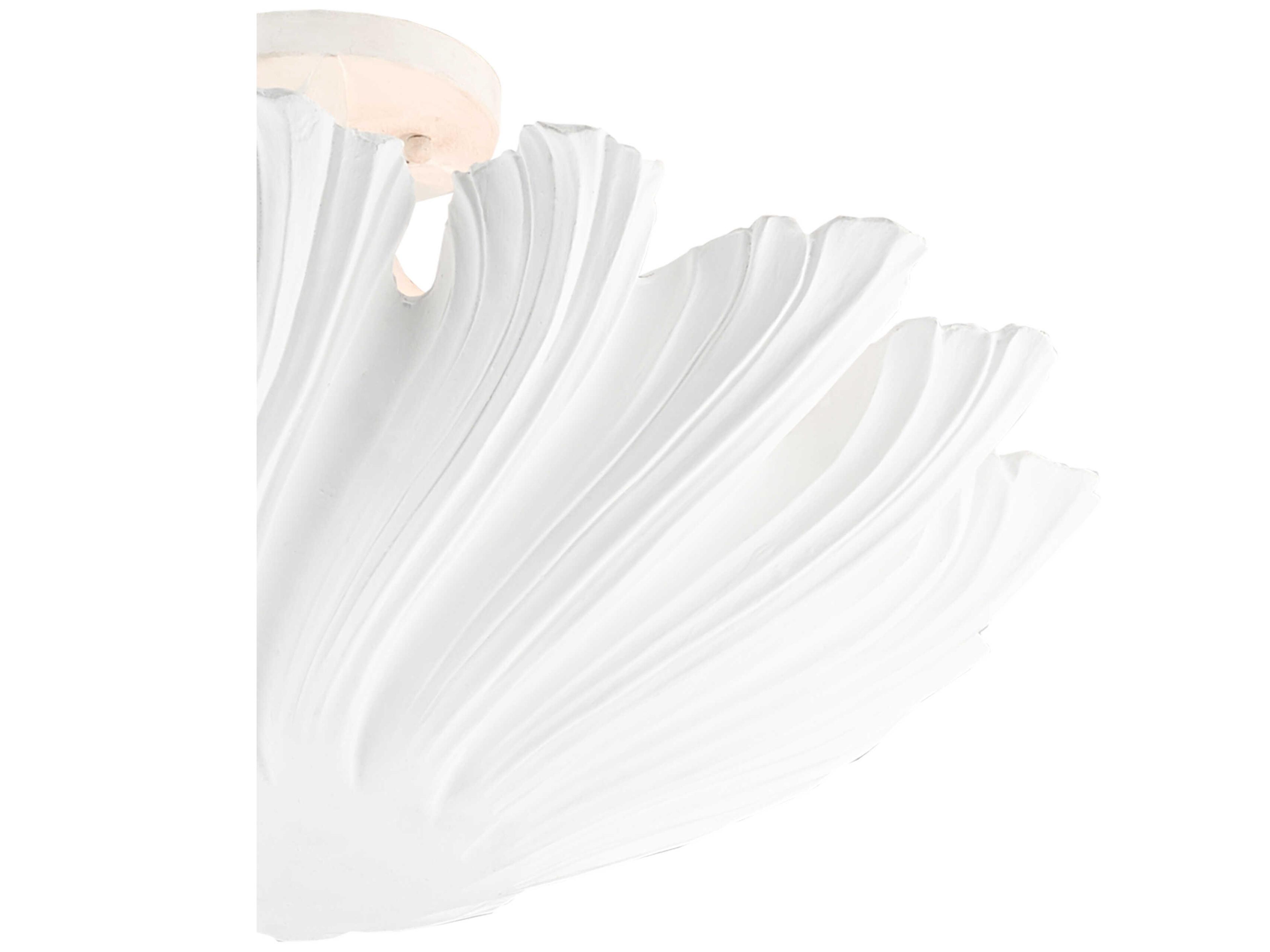 Currey & Company Hadley 3-Light Gesso White Bowl Semi Flush Mount