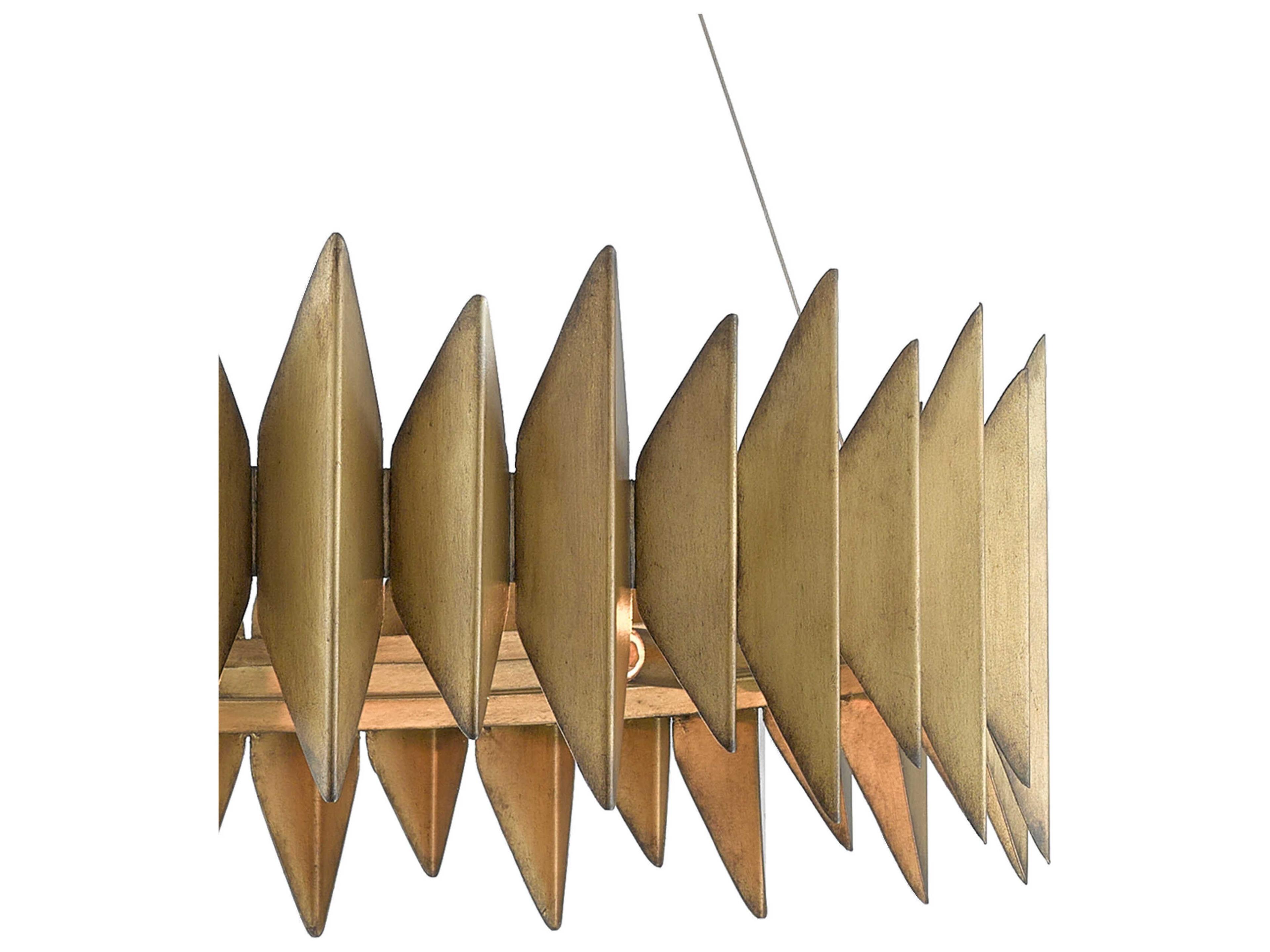 Currey & Company Potter 8-Light Aurora Antique Gold Round Pendant