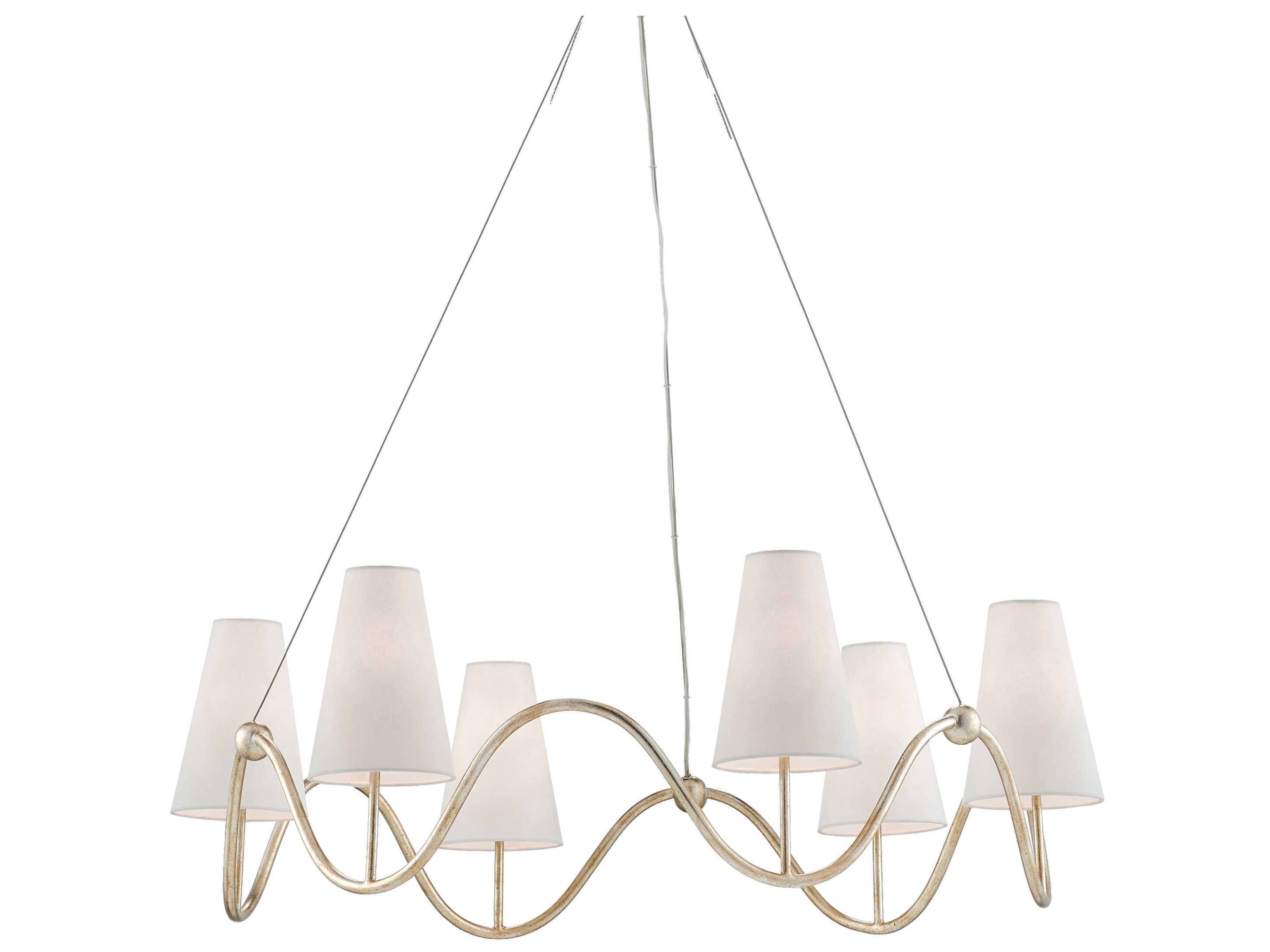 Currey & Company Kadir 6-Light Silver Granello Chandelier