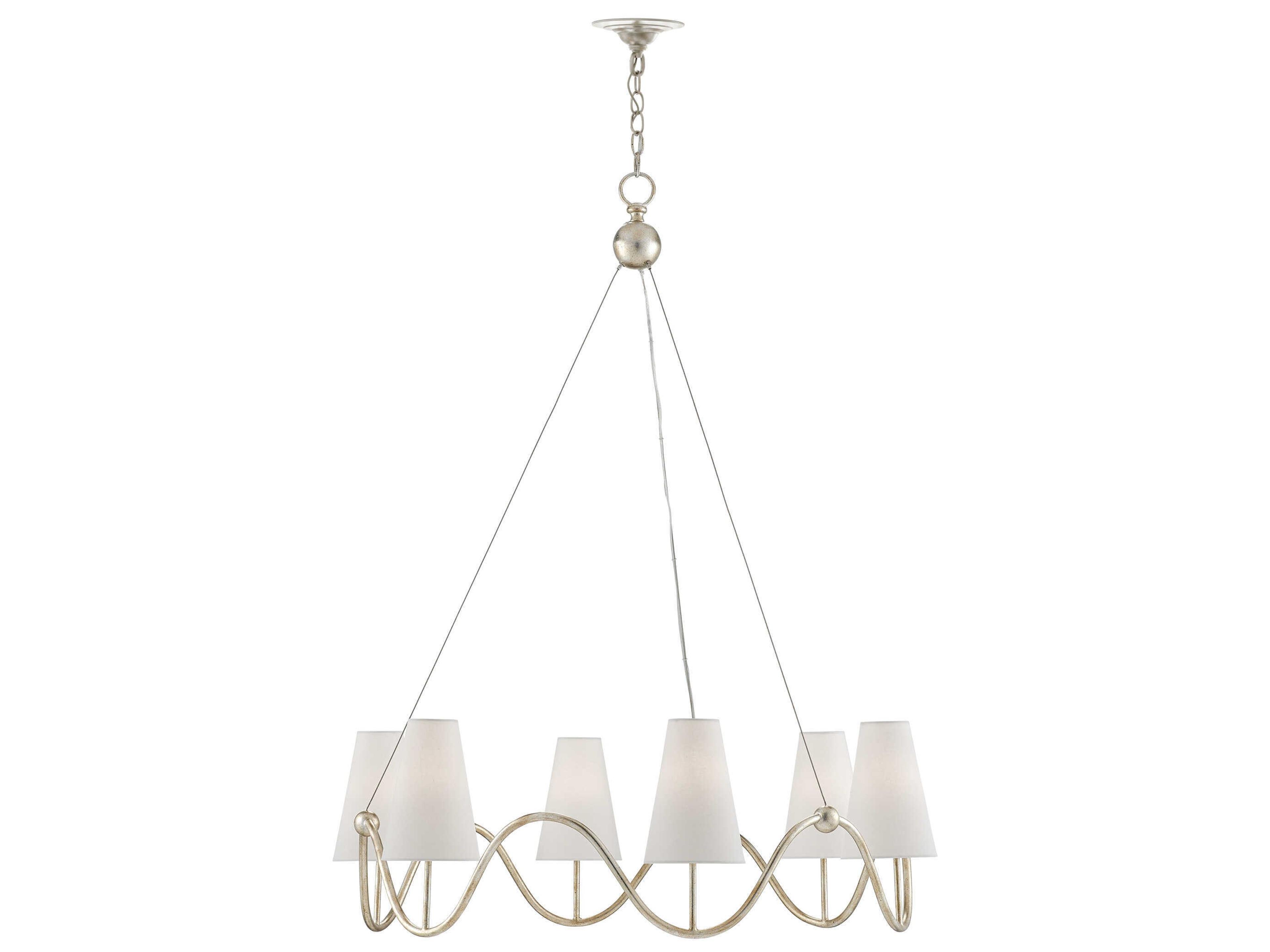 Currey & Company Kadir 6-Light Silver Granello Chandelier