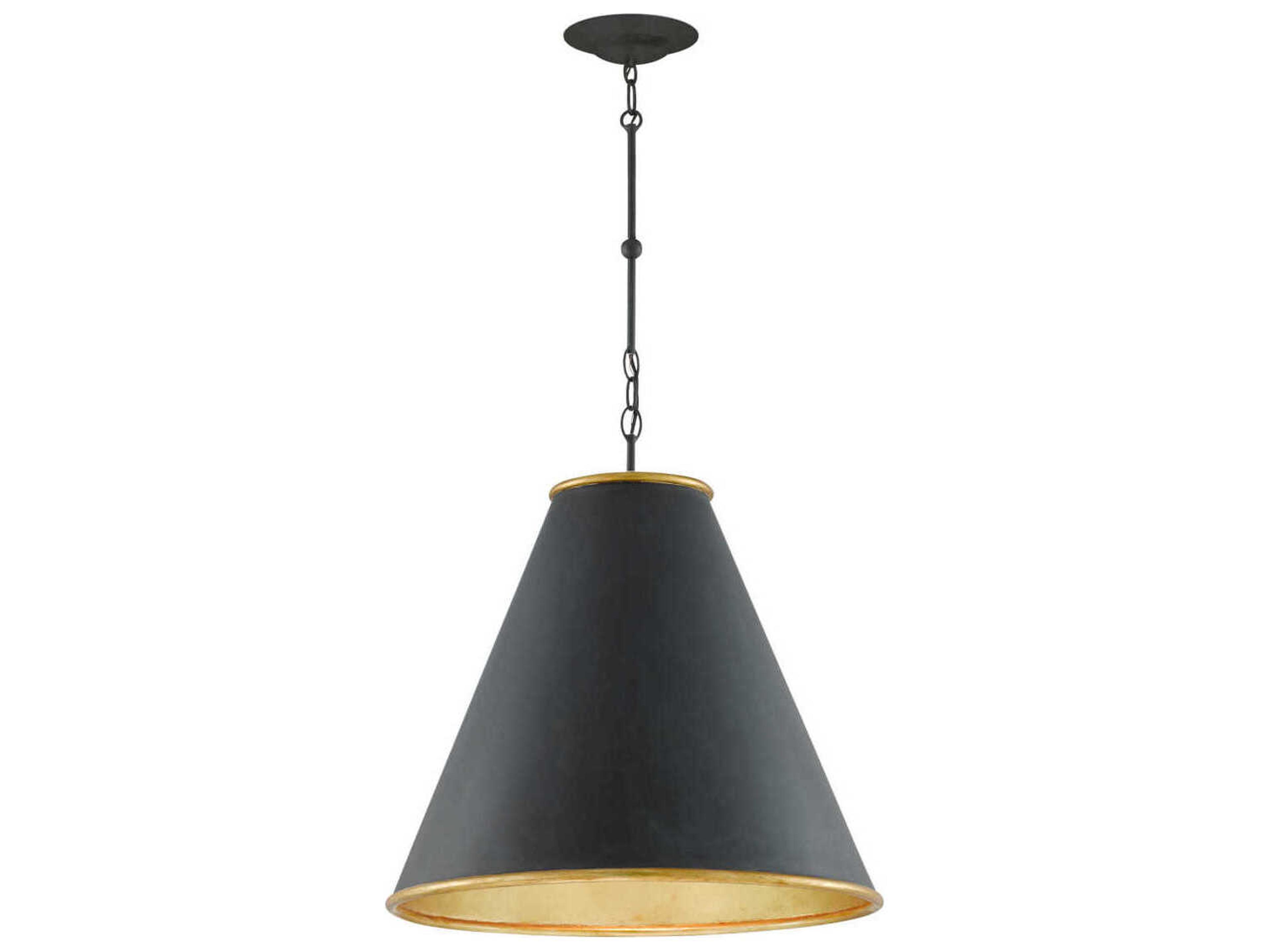 Currey & Company Pierrepont 1-Light Black Pendant