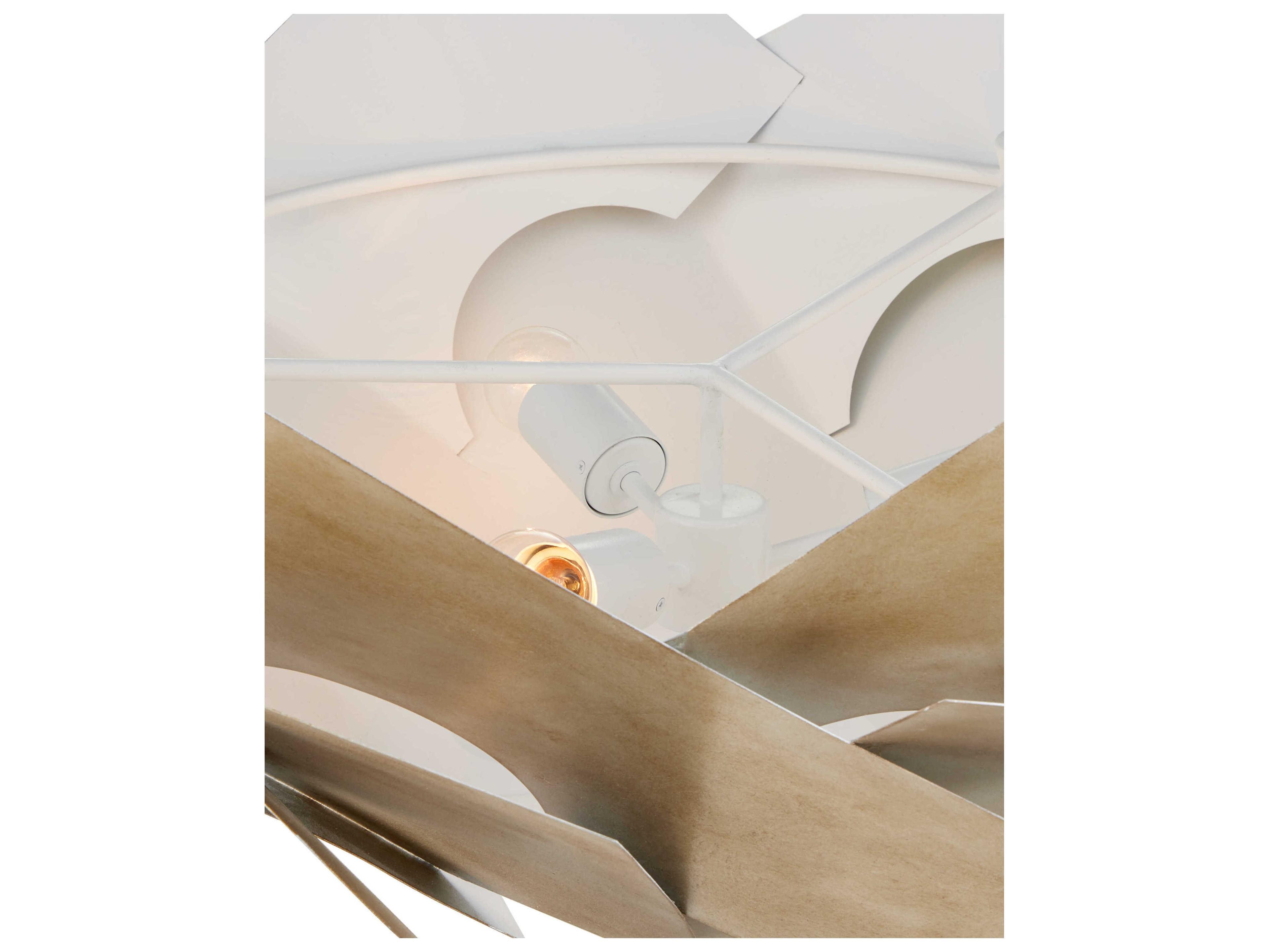 Currey & Company Artiste 3-Light Silver Leaf Pendant