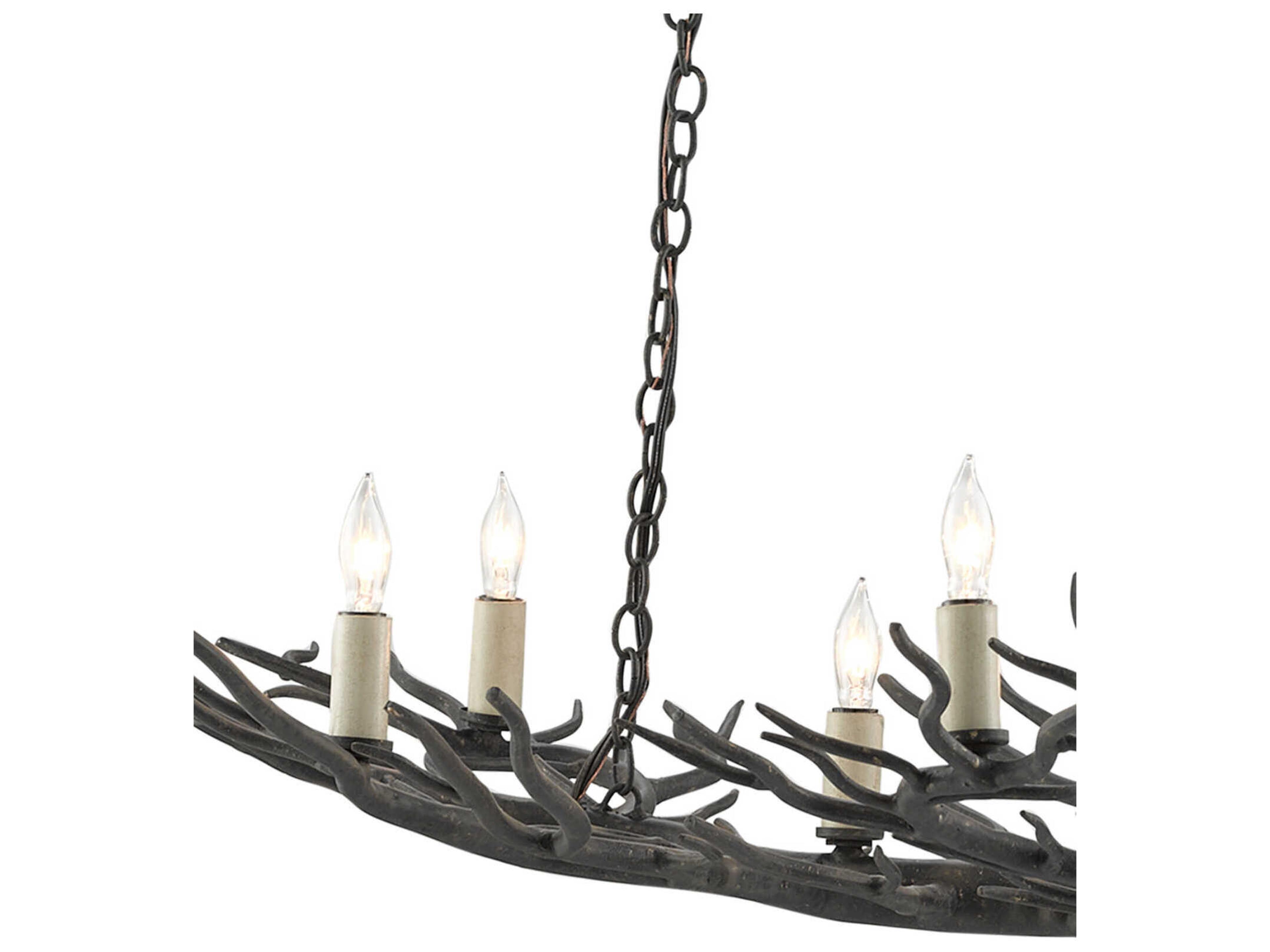 Currey & Company Rainforest 9-Light Rustic Bronze Candelabra Chandelier