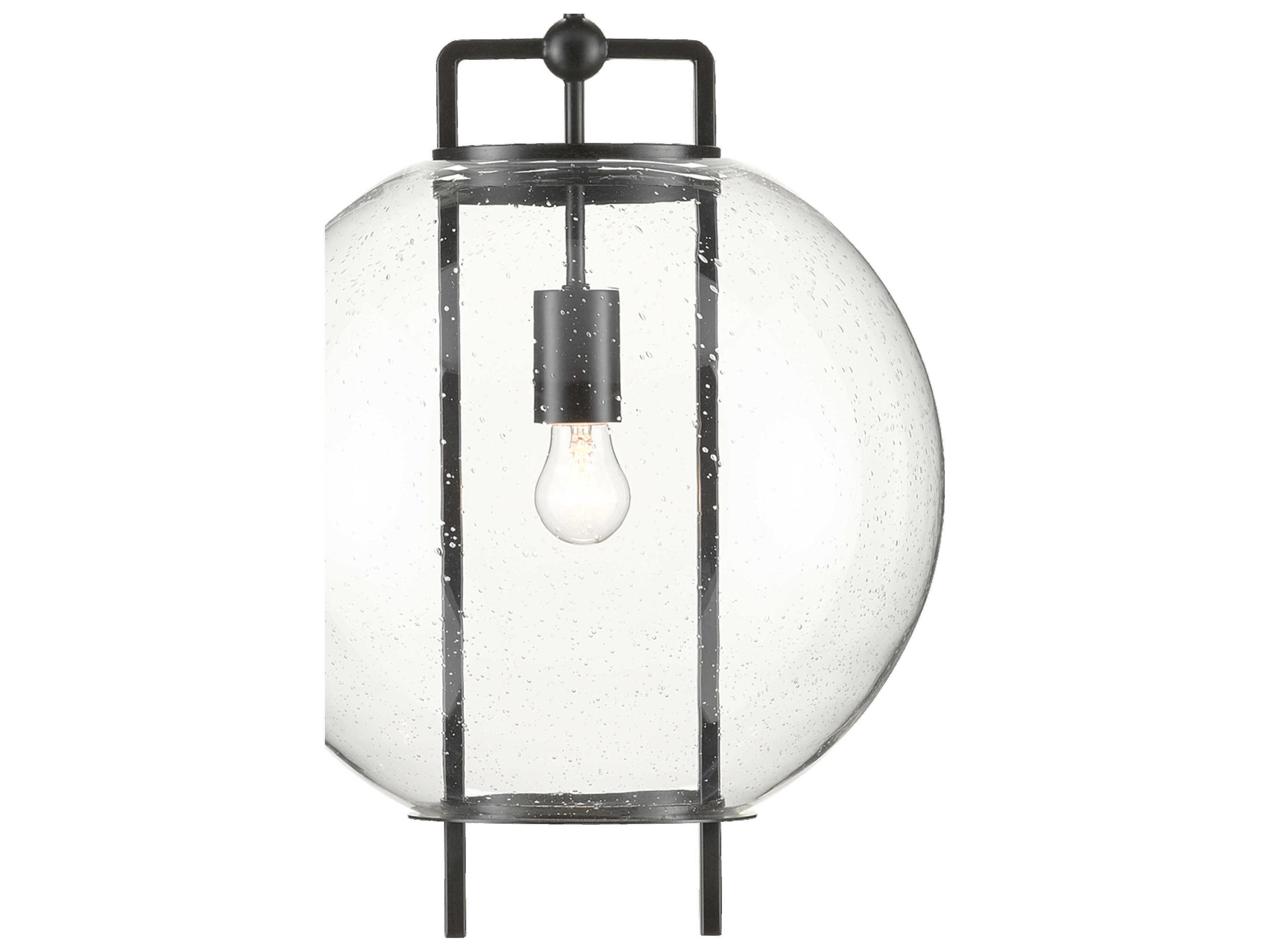 Currey & Company Breakspear 1-Light Antique Black Glass Globe Pendant