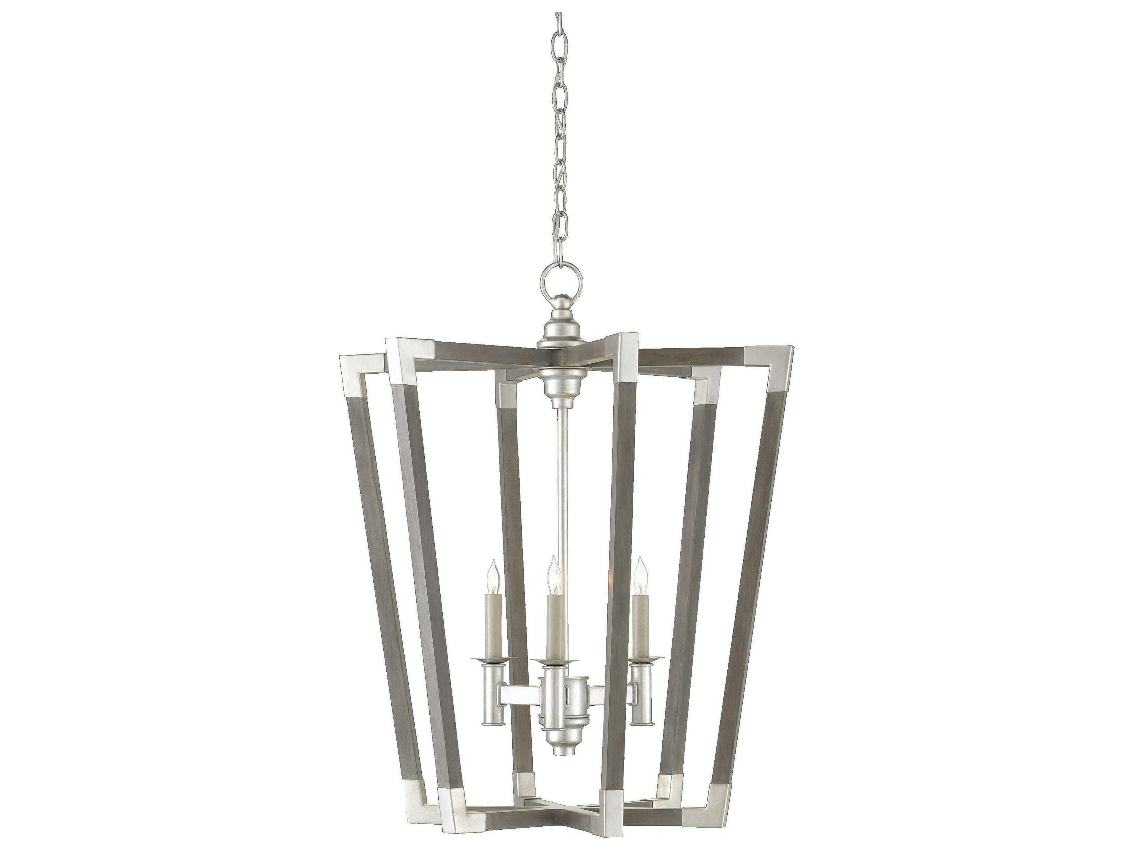 Bastian 3-Light Chateau Gray Contemporary Silver Leaf Candelabra Chandelier