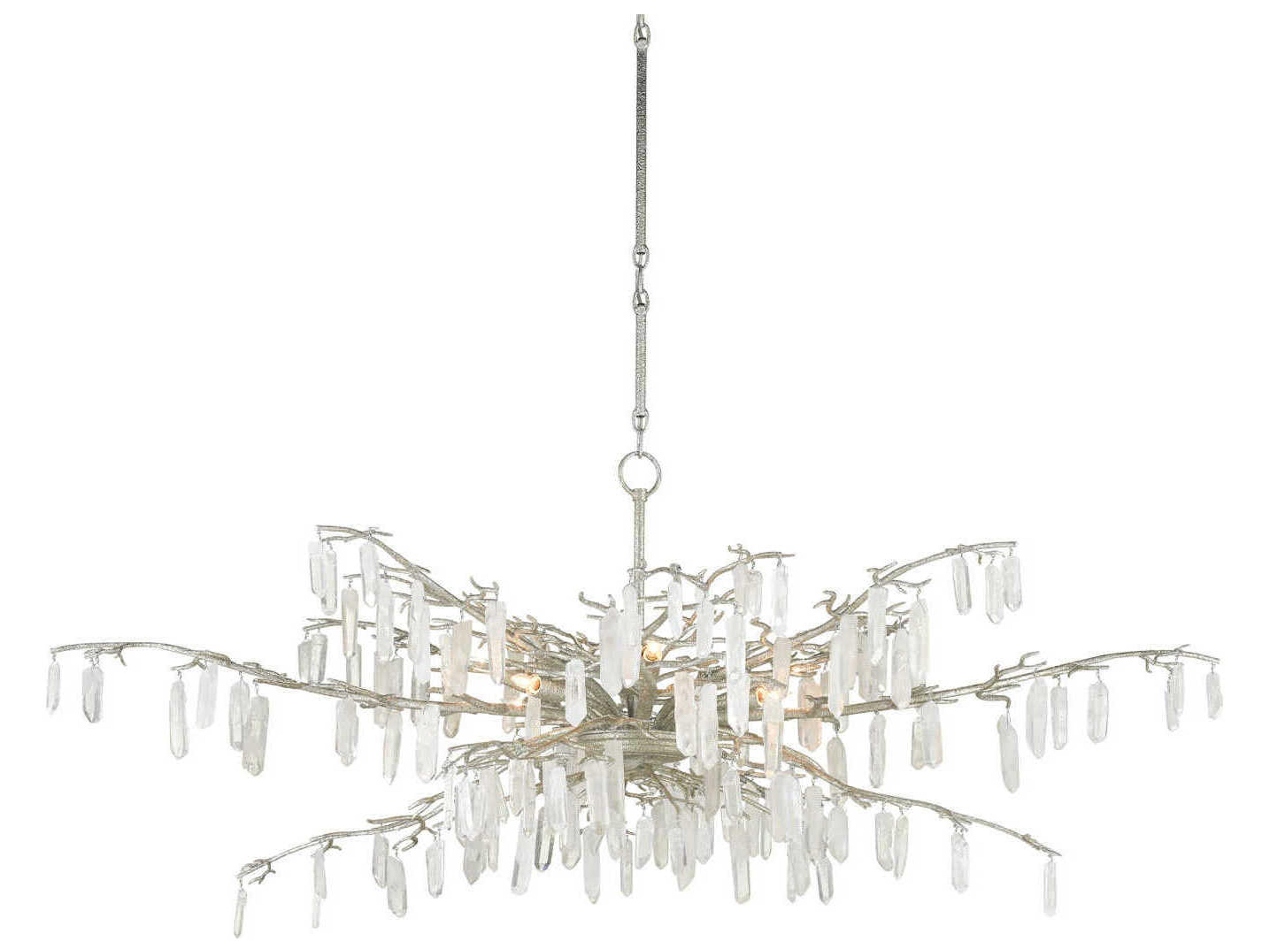 Forest 8-Light Textured Silver Crystal Chandelier