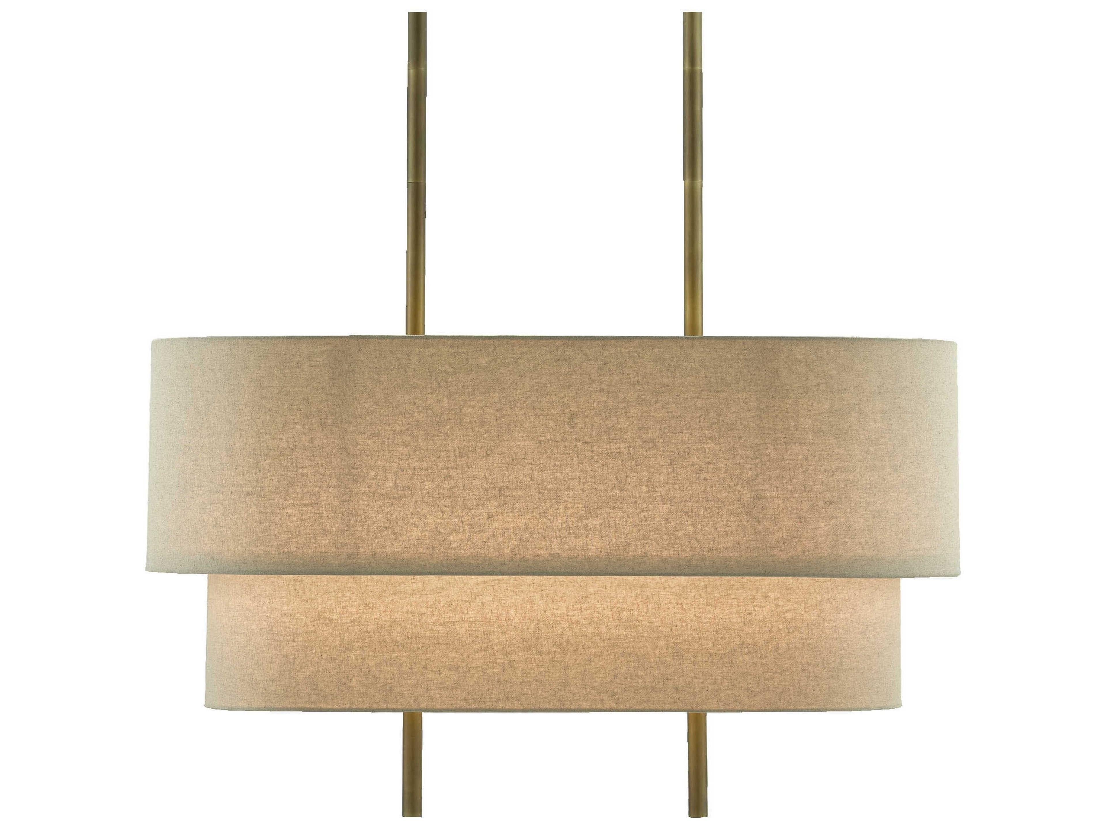 Combermere 4-Light Antique Brass Round Tiered Island Pendant