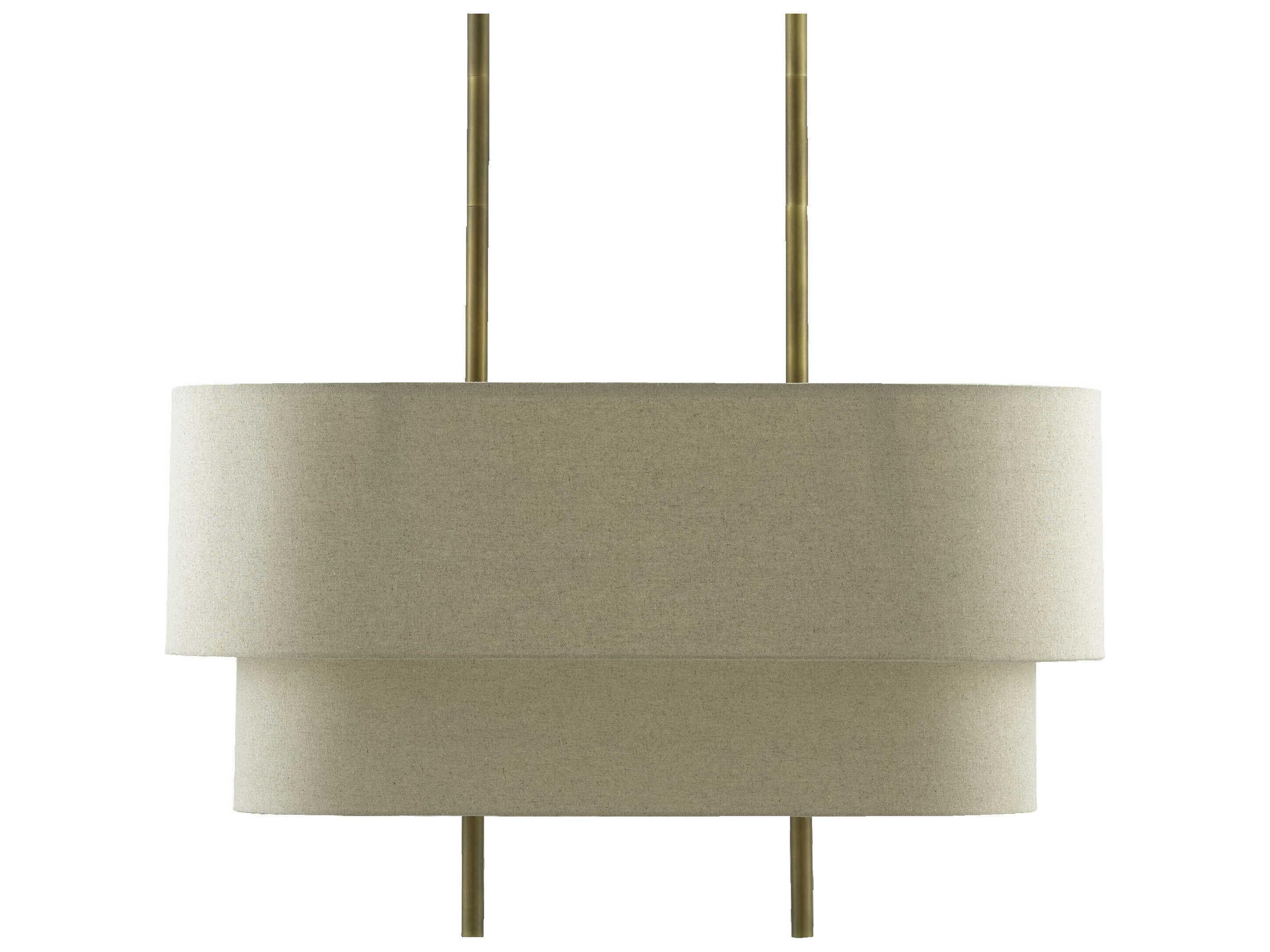 Currey & Company Combermere 4-Light Antique Brass Round Tiered Island Pendant