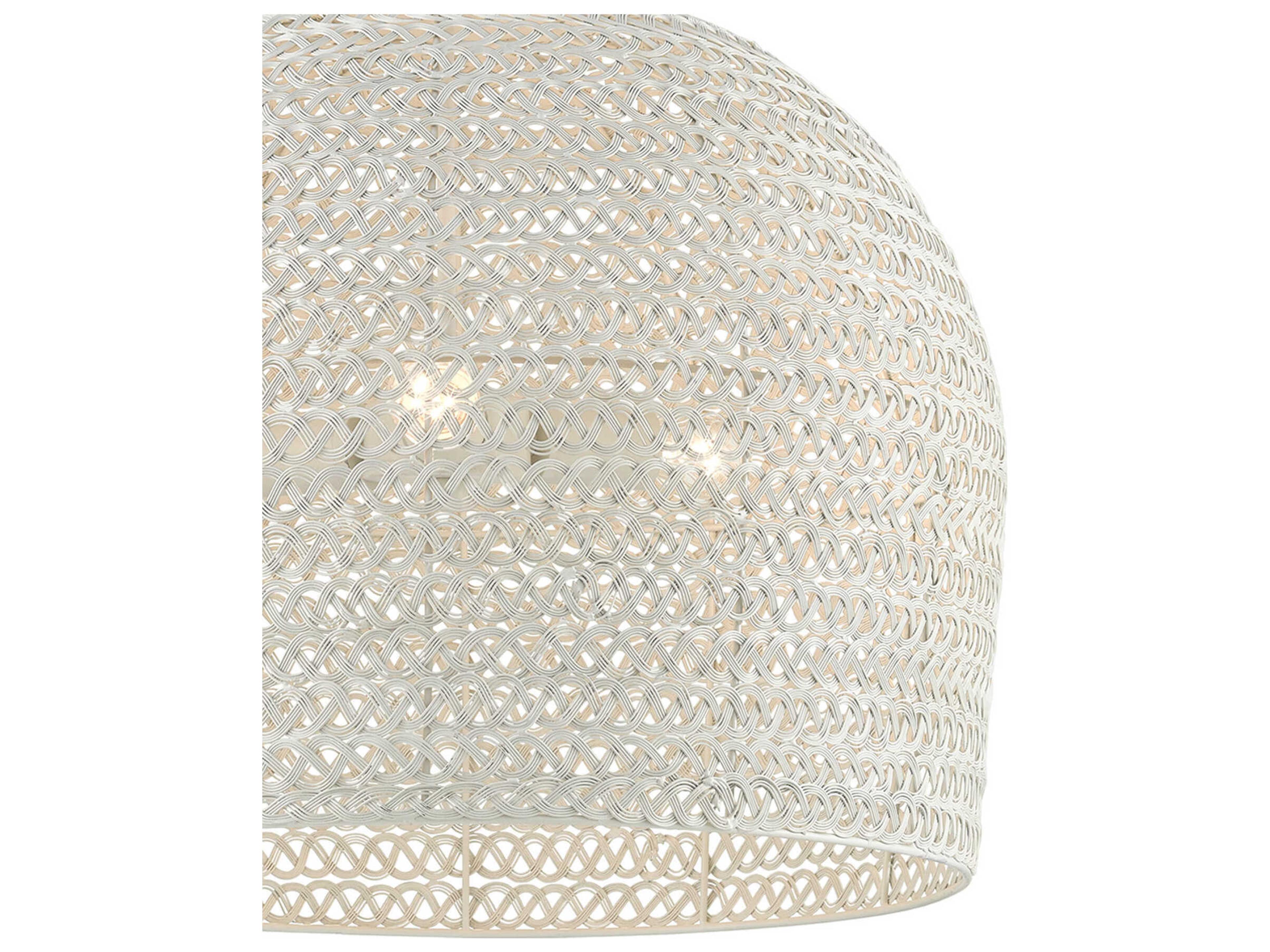 Currey & Company Piero 3-Light White Dome Pendant