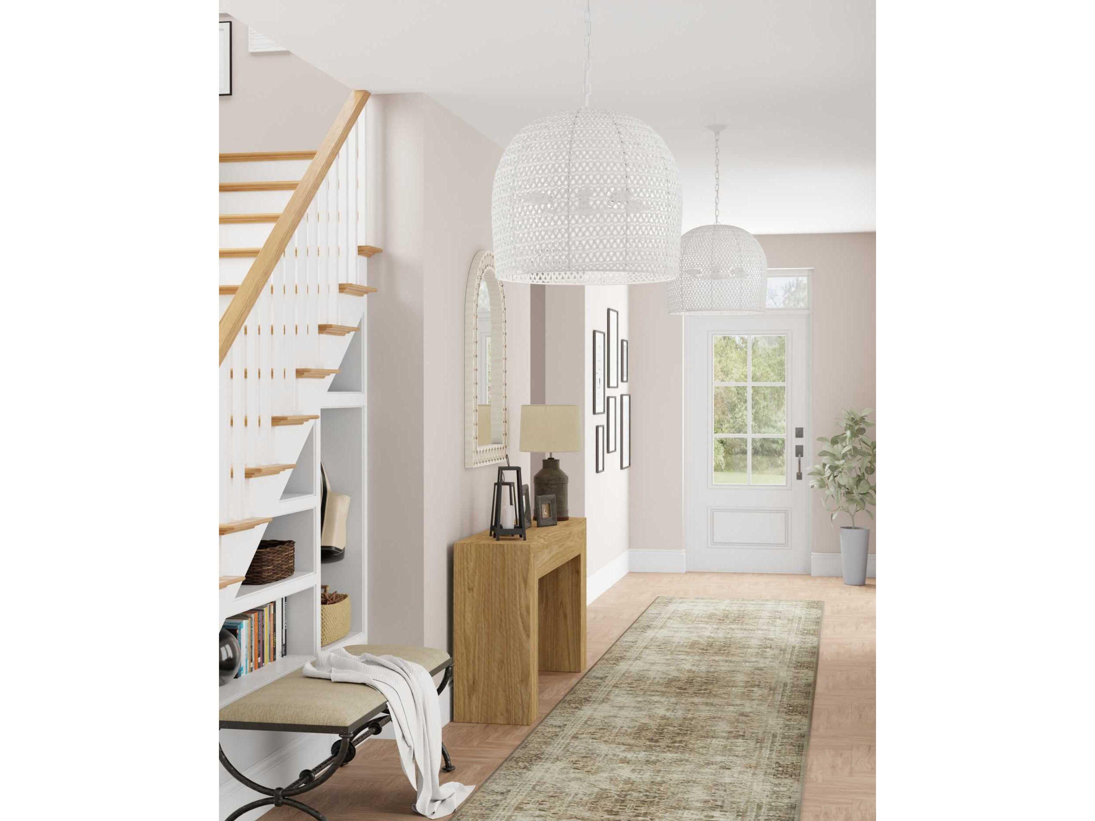 Currey & Company Piero 3-Light White Dome Pendant