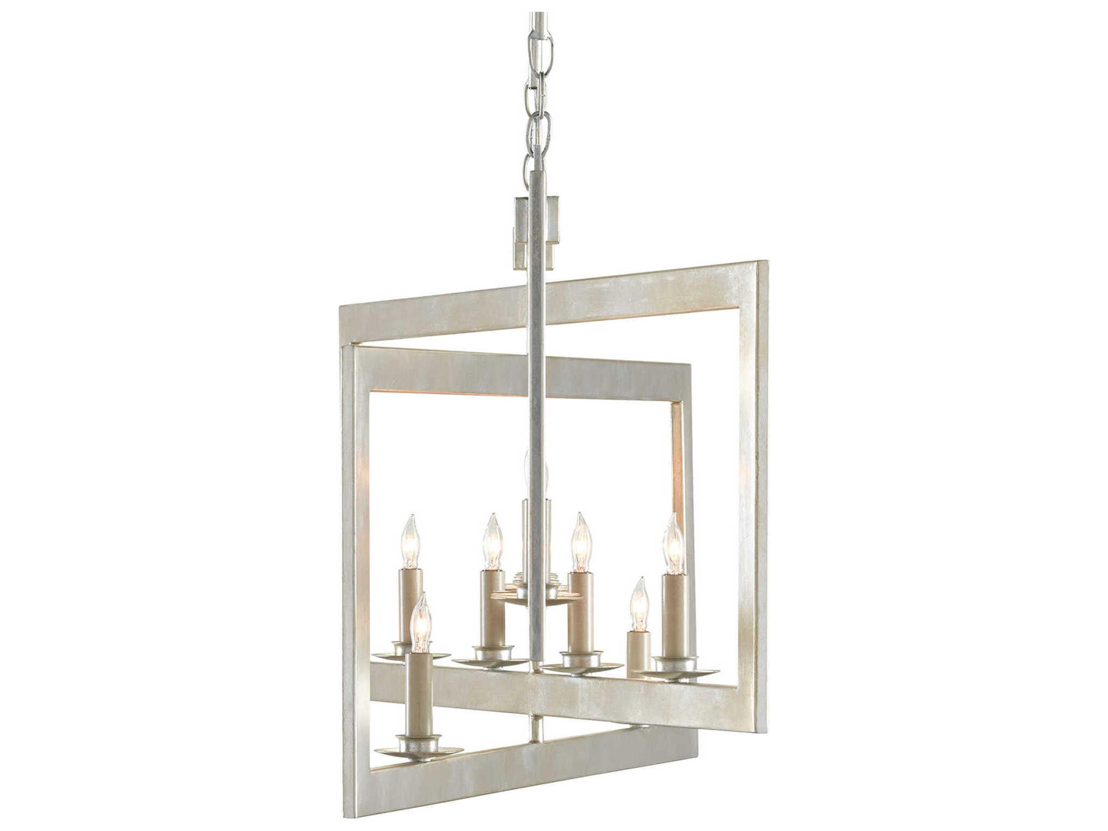 Currey & Company Middleton 11-Light Contemporary Silver Leaf Island Pendant