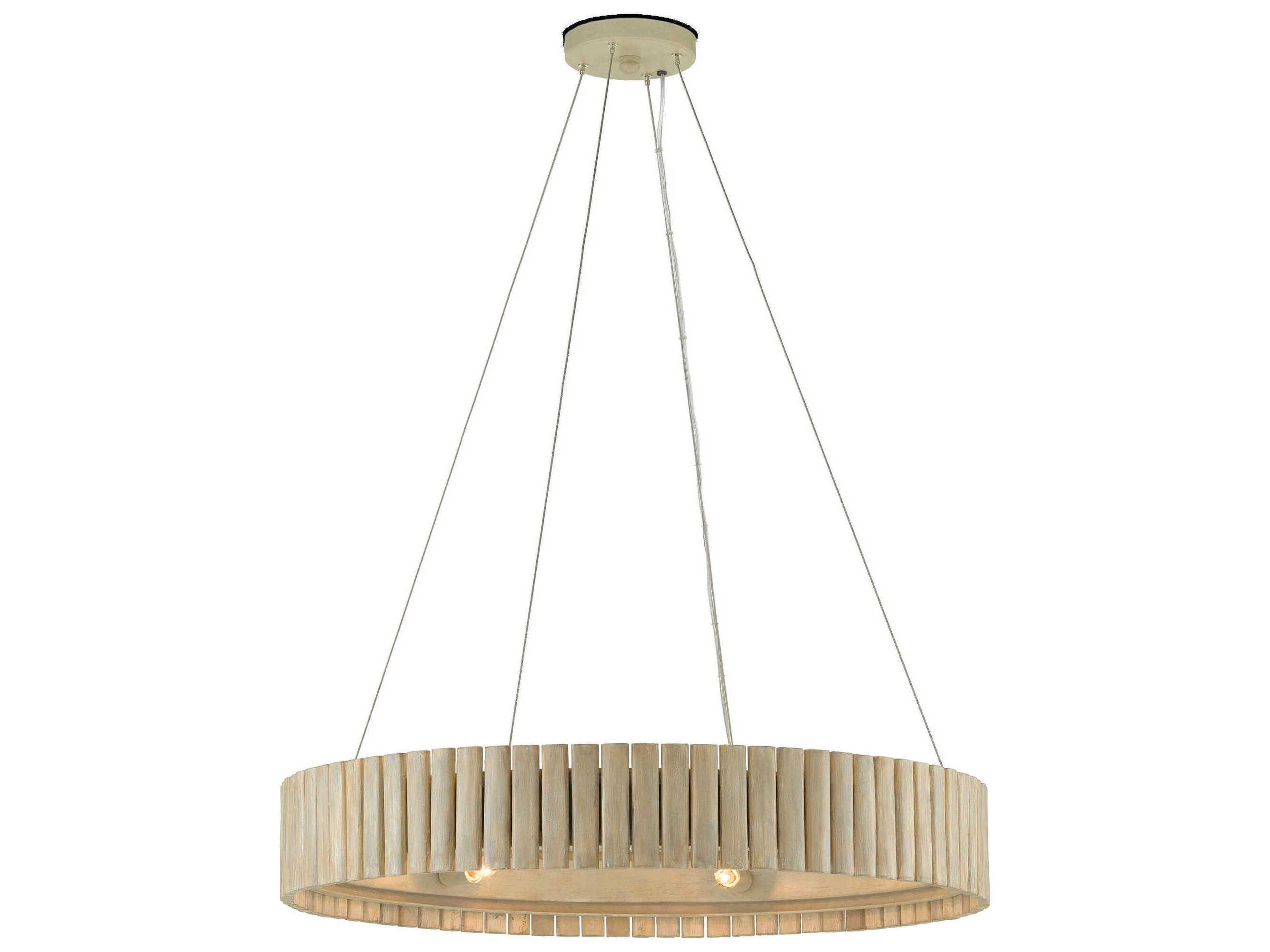 Currey & Company Tetterby 6-Light Light Taupe Smokewood Brown Chandelier