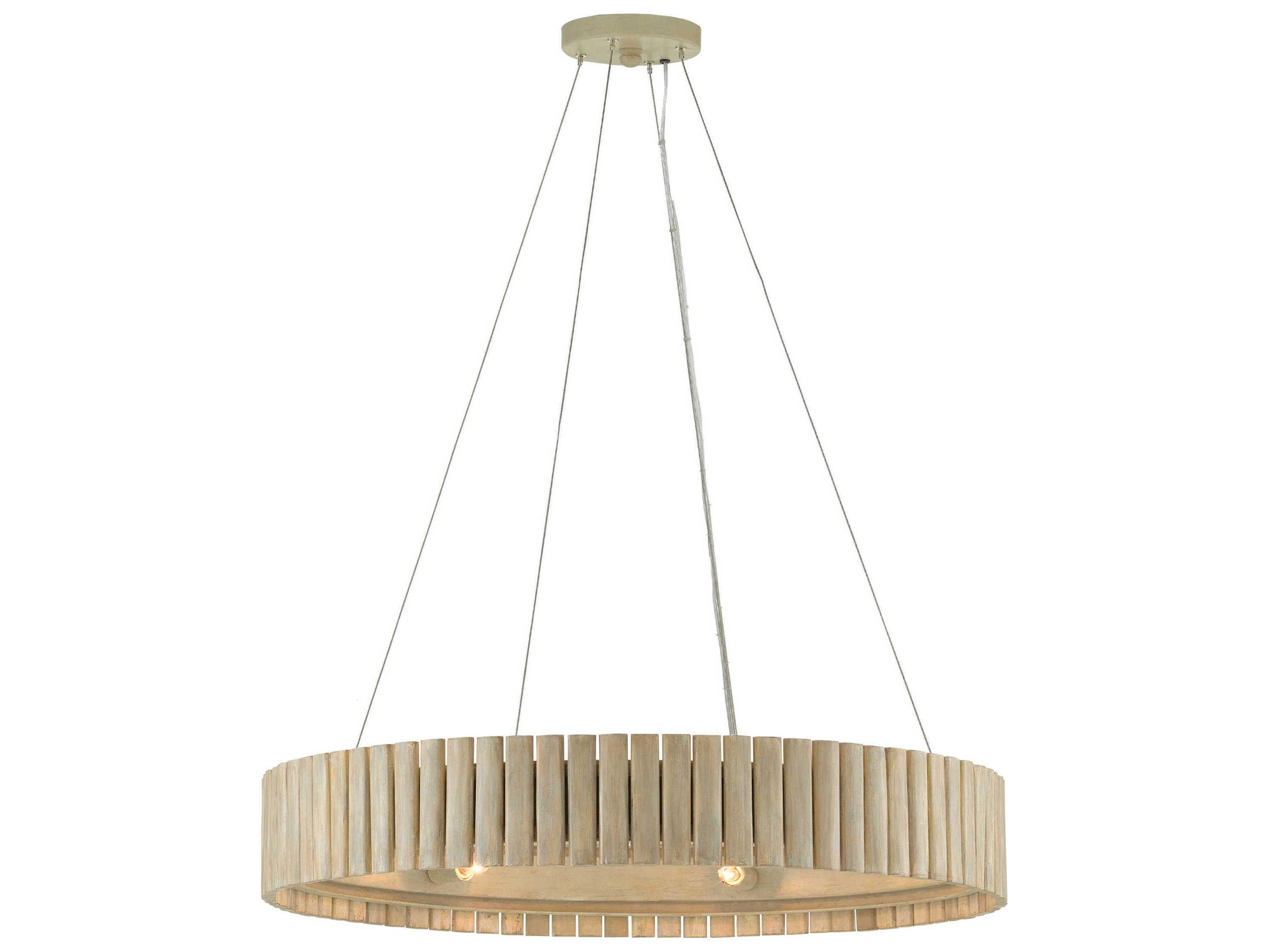 Currey & Company Tetterby 6-Light Light Taupe Smokewood Brown Chandelier